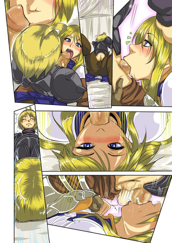 1girls agrias_oaks blowjob comic fellatio female final_fantasy final_fantasy_tactics final_fantasy_tactics_(original) oral penis raburebo ramza_beoulve tagme