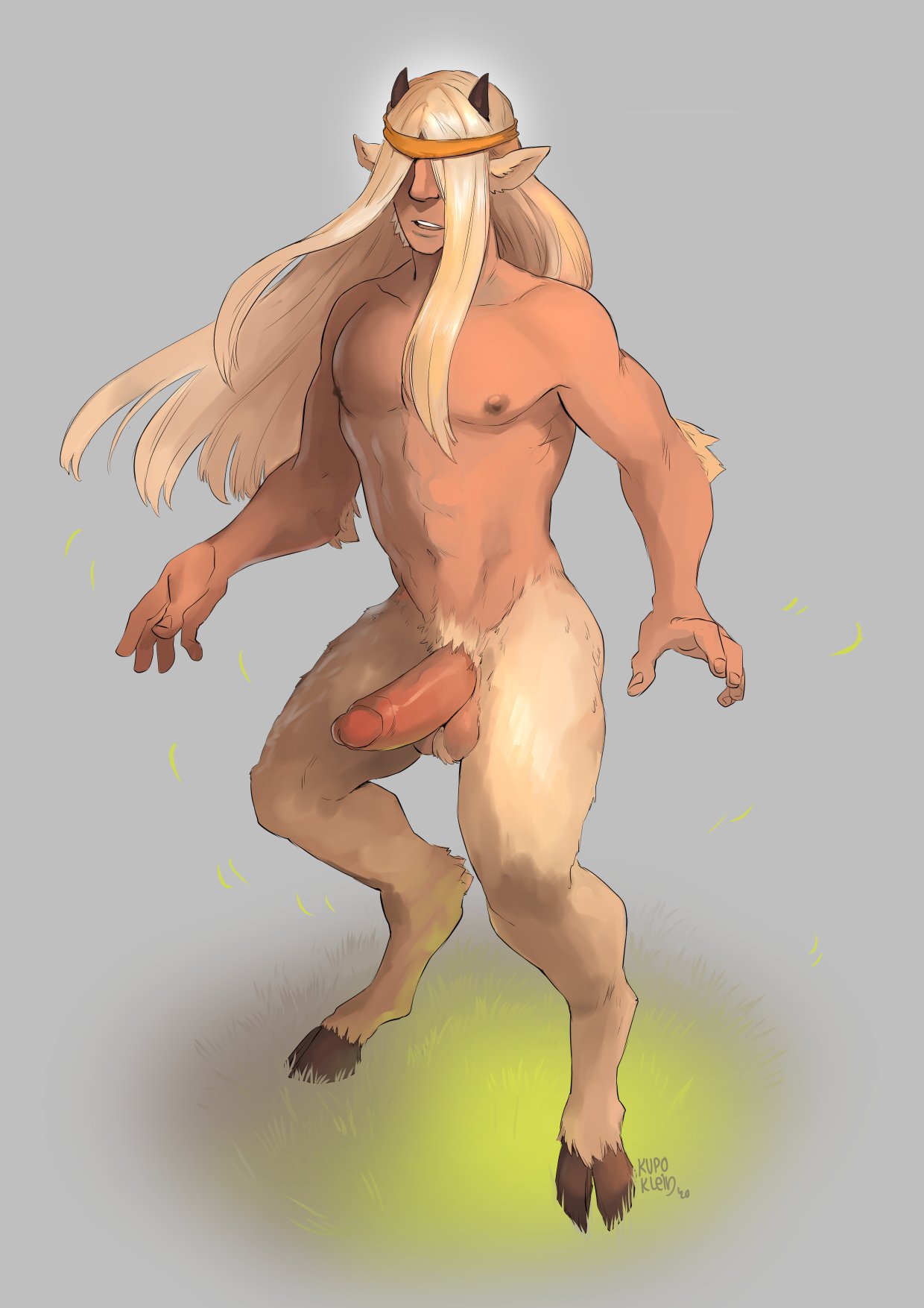 1boy 2020 abs animal_ears artist_name ball_tuft balls ballsack body_fur boner erection facial_hair foreskin genitals hair_over_eyes half-human headband hi_res hooves horns humanoid humanoid_penis intact kupo_klein long_hair_male male male_nipples male_only male_pubic_hair masculine muscles muscular_male mutton_chops nude_male partially_retracted_foreskin pecs penis satyr scrotum sideburns solo testicles uncut valiant veiny_penis white_fur white_hair