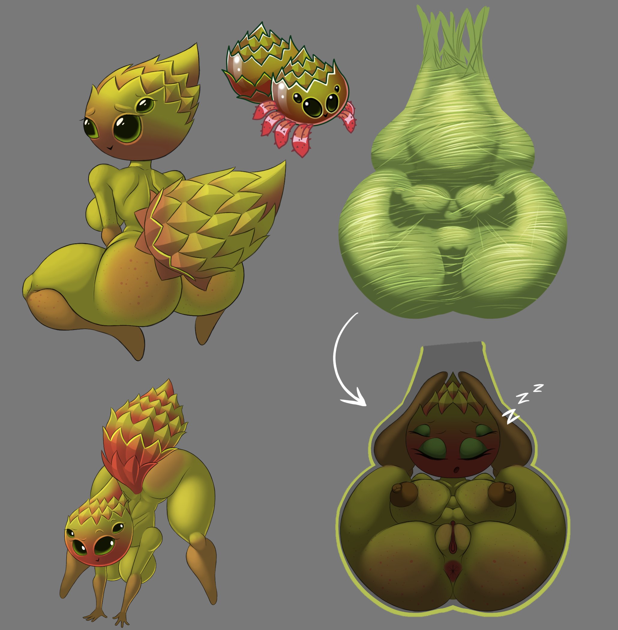 4 eyes, anthro, anus, arachnid, arthropod, arthropod abdomen, ass, ass focus, ass up, big breasts, blast spinner (pvz), electronic arts, female, flora fauna, freckles, hourglass figure, jack-o pose, plant, plant girl, plantie, plants vs zombies, popcap games, sleeping, spider girl, spider humanoid, spider web, thelordjoshua1, video game character
