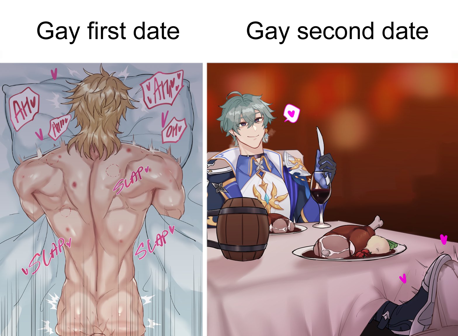dim14721404, gay, genshin impact, lohen (genshin impact), male, male focus, male only, male/male, varka (genshin impact), yaoi
