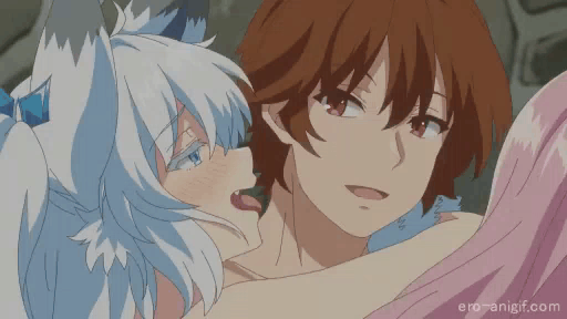animated anime enjoying flare_arlgrande_jioral gif holding_neck kaifuku_jutsushi_no_yarinaoshi keyarga_(redo_of_healer) moving redo_of_healer setsuna_(redo_of_healer) tnk_(company)