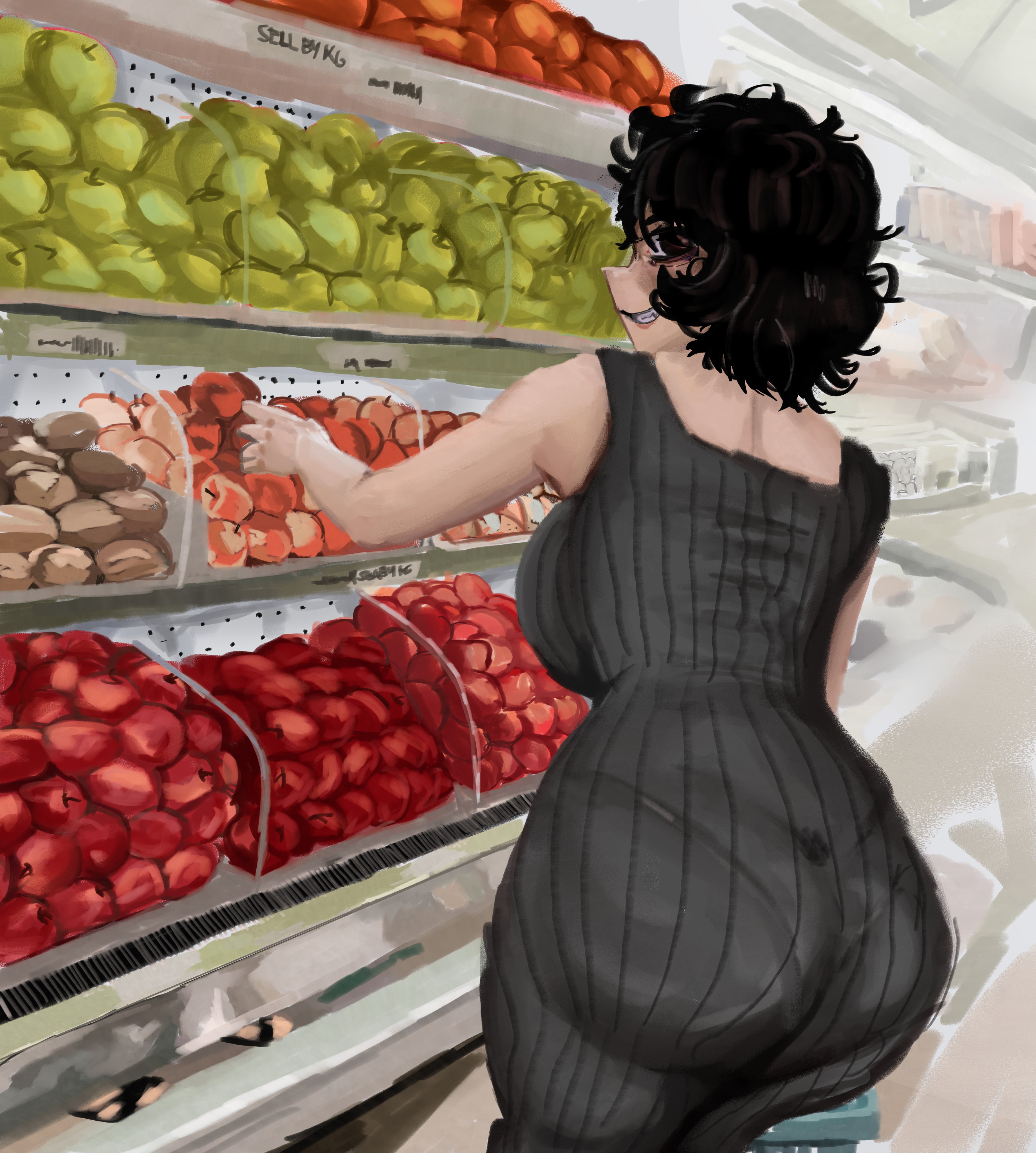 apple, bodysuit, casato, clothing, dress, female, food, fruit, jpeg, metric units, presenting ass, supermarket