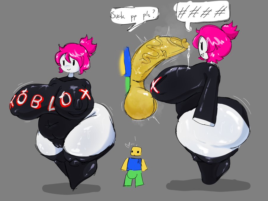big ass, big breasts, big butt, big penis, guest (roblox), noob (roblox), pink hair, puhf, roblox, roblox avatar, robloxian
