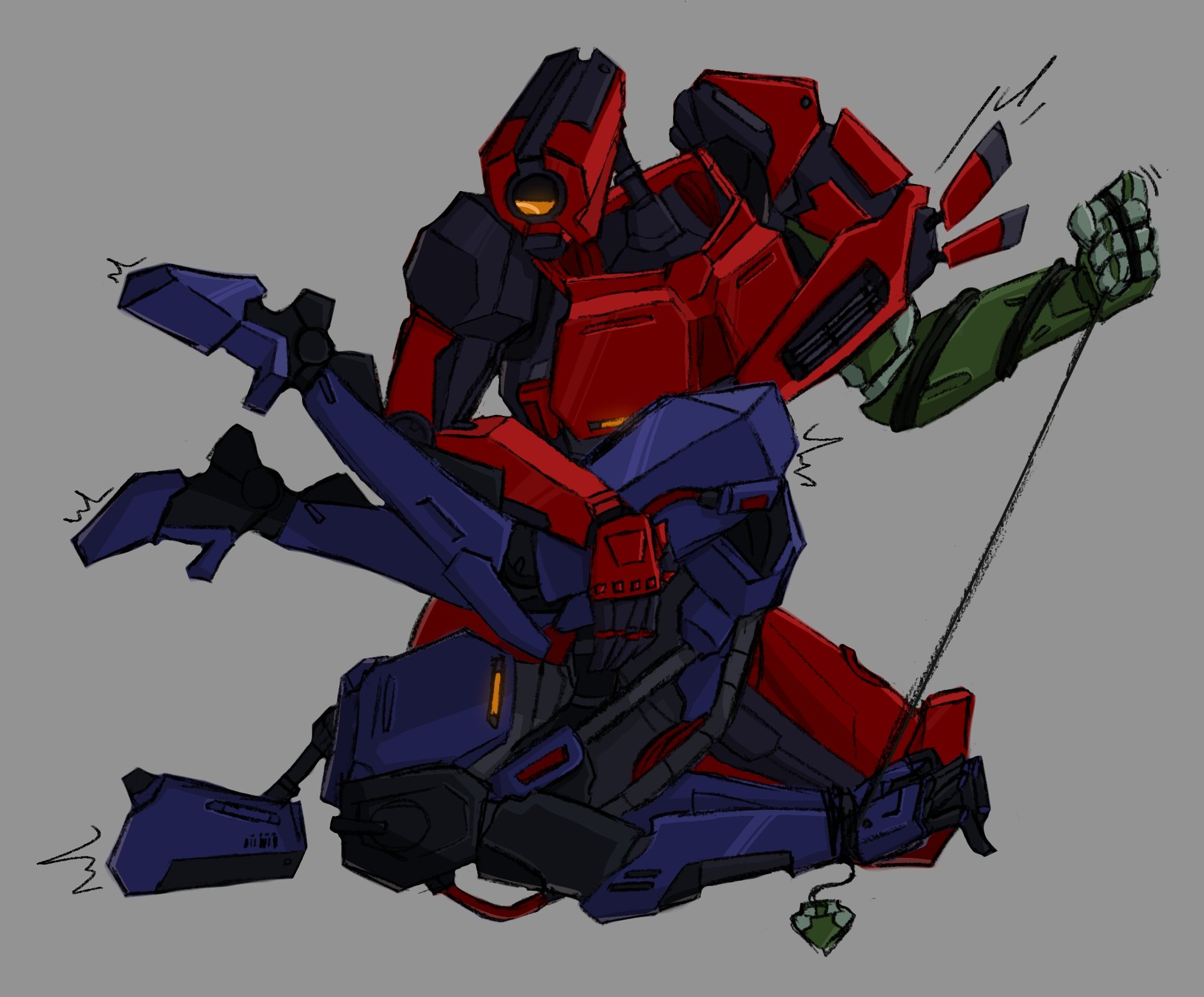 2robots, 3 arms, ambiguous penetration, bondage, bound wrists, fingering, holding thighs, looking down at partner, new blood interactive, nonbinary (lore), robot, twitching, ultrakill, v1 (ultrakill), v2 (ultrakill), v4v, vaginal penetration