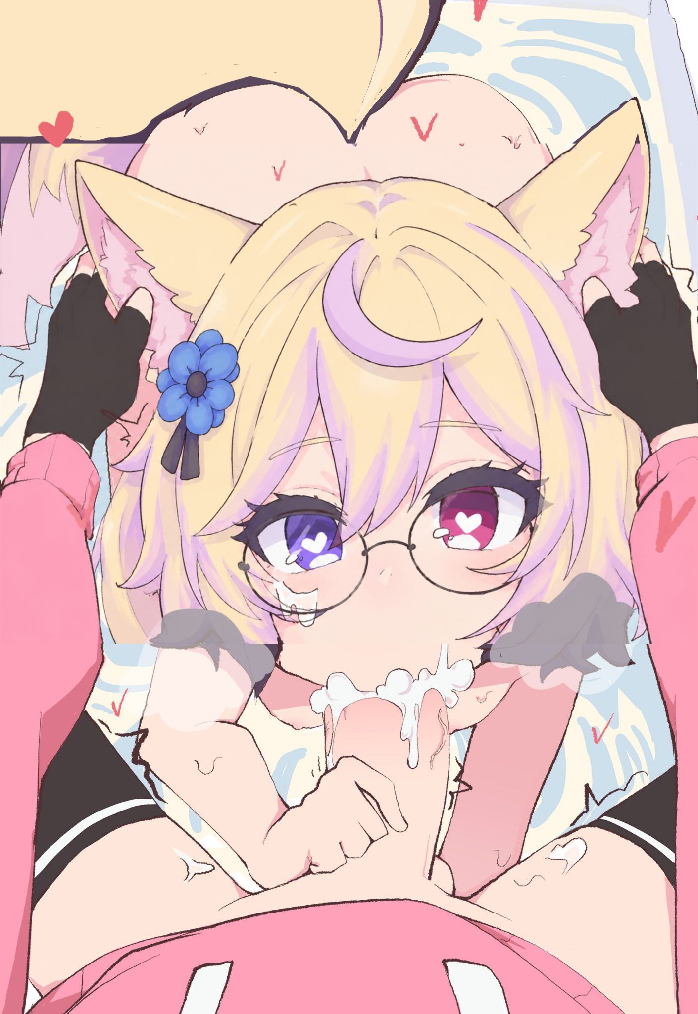 balls, blue eyes, boobs, brown eyes, cum, cum in mouth, cum inside, cum on body, cum on face, cumshot, dick, dick on face, dick on head, dick on mouth, dickgirl, dickgirl/male, femboy, femboy penetrated, gay, gay male, gay sex, glases, glasses, horse ears, horse girl, horse tail, kikimk, male in femboy, male only, male penetrated, male penetrating male, male pov, male/male, oral, oral penetration, oral sex, original, original character, sex, tail, trap, twitch, vtuber, vtuberfanart, yellow hair