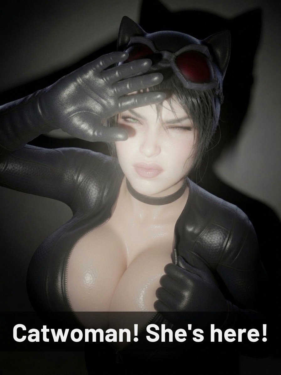 1girls, 2026, 3d, 3d (artwork), batman (series), big breasts, black hair, bodysuit, breasts, bursting breasts, bust portrait, cat ears, catwoman, choker, cleavage, collar, dc, dc comics, dxxpdxxp, female, green eyes, huge breasts, large breasts, light skin, light-skinned female, looking at viewer, massive breasts, one eye closed, seductive, seductive look, selina kyle, shiny, shiny breasts, shiny clothes, shiny skin, short hair, skin tight, text, thick breasts, thick lips, tight clothes, tight clothing, voluptuous, voluptuous female