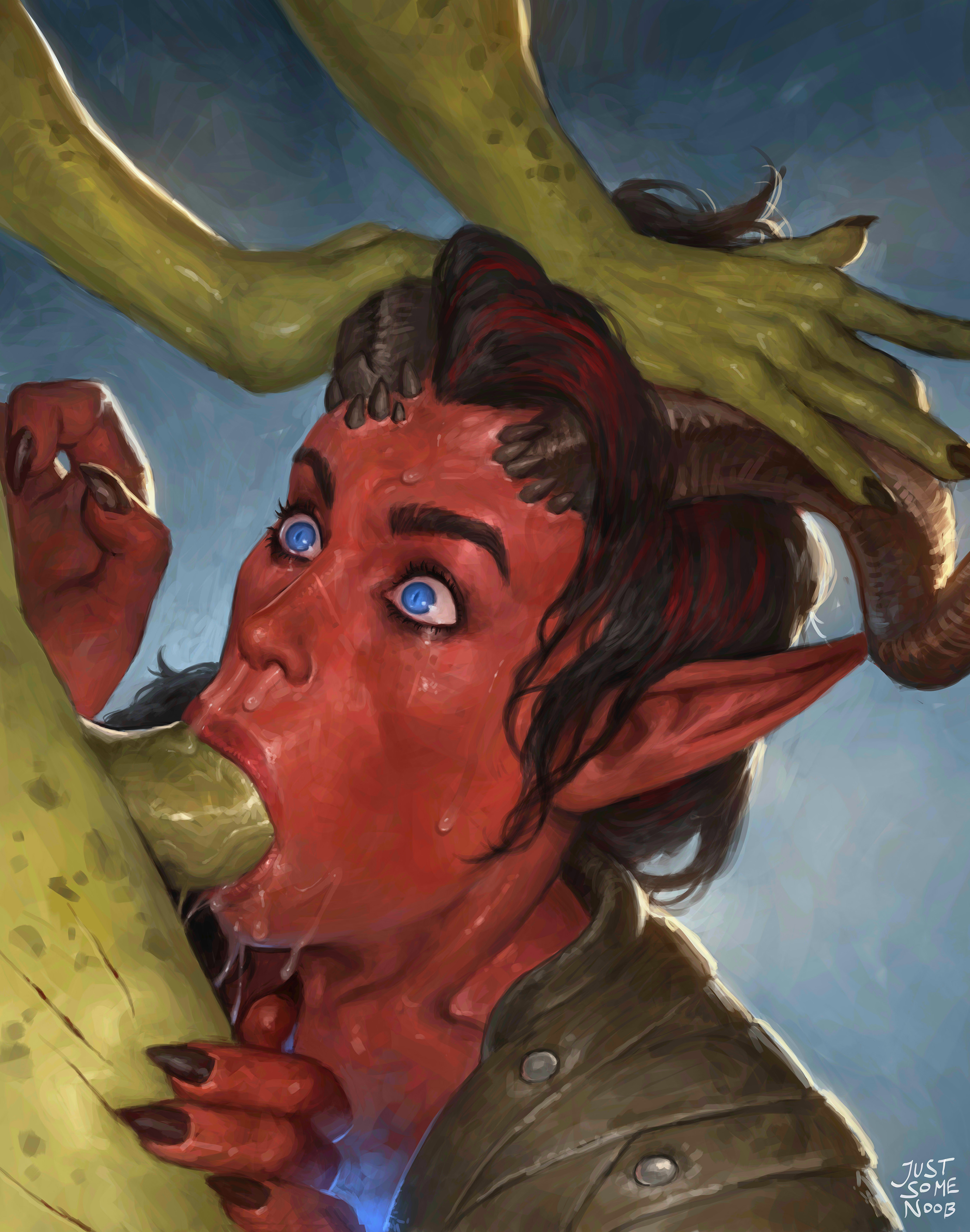 :>=, 1futa, 1girl1futa, baldur's gate, baldur's gate 3, blowjob, blowjob face, blowjob only, cum, cum drip, cum in mouth, cum in nose, cum inside, cumshot, deep blowjob, deep throat, deepthroat, dickgirl, dickgirl/female, dominant futa, dungeons and dragons, face fucking, facefuck, fellatio, fellatio face, femsub, futa focus, futa on female, futa with female, futadom, futanari, futanari/female, justsomenoob, karlach, lae'zel, oral, oral creampie, oral penetration, oral sex, penis, penis in mouth, scratches, scratching, shocked, shocked expression, submissive female, sucking, sucking off, sucking penis, thick penis, tiefling, tiefling girl, veiny penis