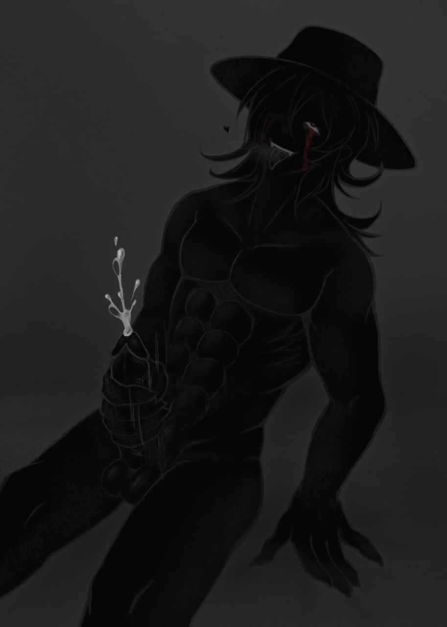 jerking off, large penis, male, male only, man from the shadow, manfromtheshadow, marcus august robertson, minecraft, minecraft horror, muscular male, the man from the shadow