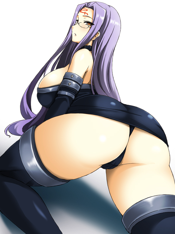 ass breasts clothed clothing fate/grand_order fate/stay_night fate_(series) medusa_(fate) presenting_ass wakamesan