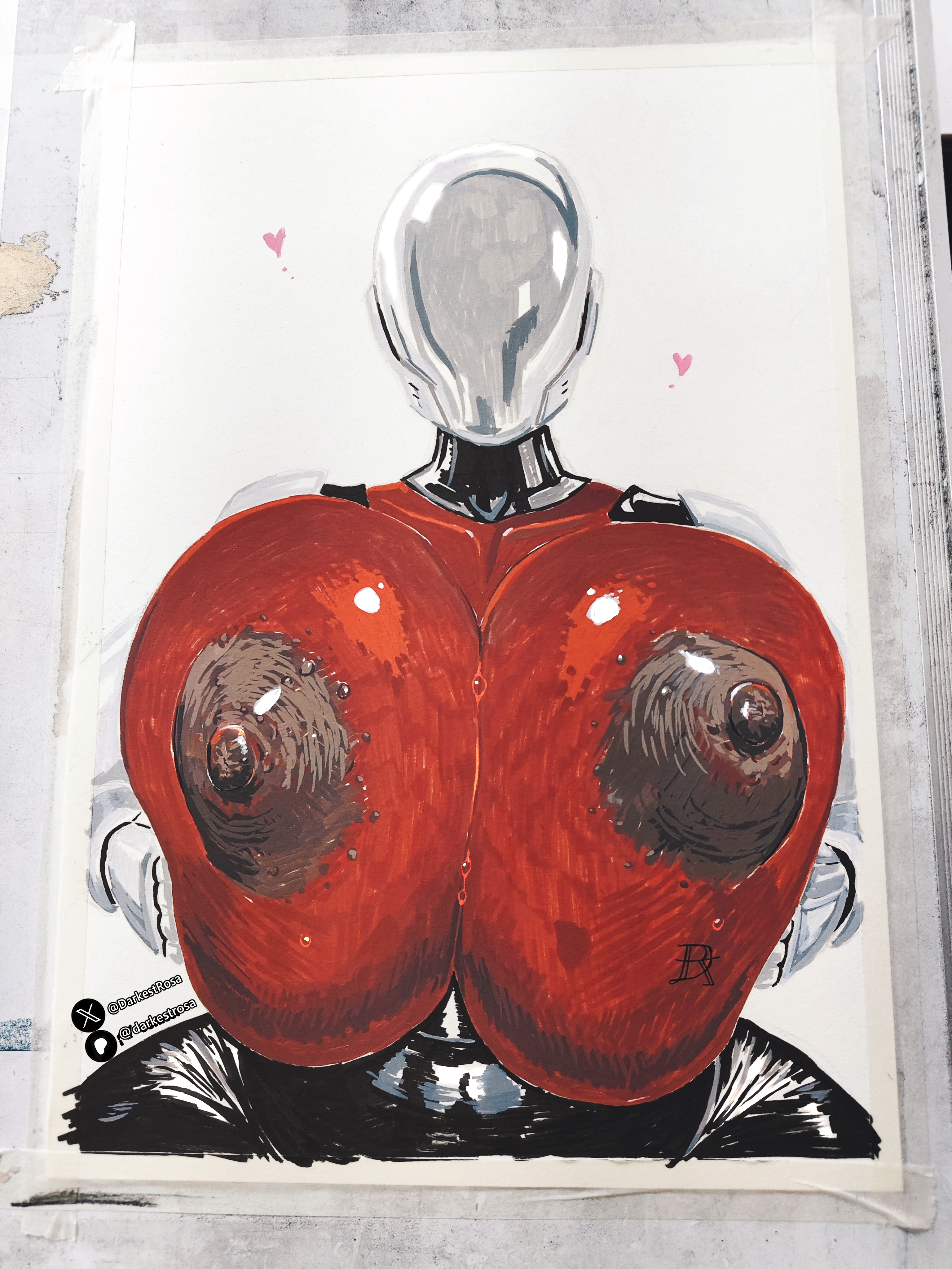 belly, big breasts, breasts, cleavage, curvy, curvy body, curvy female, dark skin, dark-skinned female, darkestrosa, haydee, haydee (game), huge breasts, robot, robot girl, solo