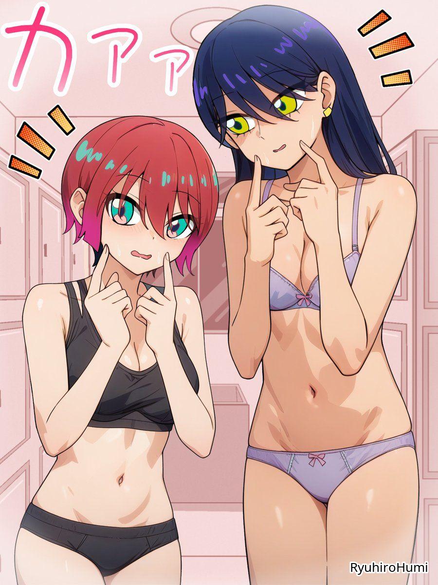 2d 2d_(artwork) 2d_artwork 2girls ai_generated almost_naked almost_nude amate_yuzuriha ashamed average_breasts bare_arms bare_belly bare_chest bare_hands bare_hips bare_legs bare_midriff bare_navel bare_shoulders bare_skin bare_thighs bathroom bathroom_background belly belly_button black-haired_female black_bra black_hair black_panties black_underwear blue-eyed_female blue_eyes bra breasts busty busty_female busty_girl cleavage collarbone cowboy_shot curvaceous curvaceous_body curvaceous_female curvaceous_figure curvaceous_hips curvaceous_teenager curvy curvy_body curvy_female curvy_figure curvy_hips curvy_teen digital digital_art digital_drawing digital_drawing_(artwork) digital_media digital_media_(artwork) drawing duo earrings elbows embarrassed embarrassed_exposed_female embarrassed_expression embarrassed_female embarrassed_underwear_female exposed_arms exposed_belly exposed_chest exposed_hips exposed_legs exposed_midriff exposed_navel exposed_shoulders exposed_skin exposed_thighs eyebrows_visible_through_hair female female_focus female_only fingers flustered flustered_female from_front front_view groin gundam_gquuuuuux hair_between_eyes head_tilt high_resolution high_school_student highres indoor indoor_nudity indoors inguinal_crease inguinal_ligament large_breasts lean_figure legs_closed legs_together long_hair looking_at_viewer looking_down looking_down_at_another looking_down_at_partner medium_breasts midriff mostly_nude multiple_females multiple_girls naked naked_female naked_woman narrow_waist navel nearly_nude nude nude_female nudity nyaan_(gundam_gquuuuuux) open_mouth panties parted_lips posing posing_for_the_viewer posing_naked posing_nude practically_nude purple_bra purple_panties purple_underwear red-haired_female red_hair ribbon_bra ribbon_panties ryuhirohumi school_girl school_girls schoolgirl short_hair shoulders slender_body slender_waist slim_female slim_waist standing teen_girl teenage_female teenage_girl teenage_girls teenager thighs thighs_together tilted_head tongue top_view underwear underwear_only upper_body wide_hips yellow-eyed_female yellow_eyes young_female young_woman