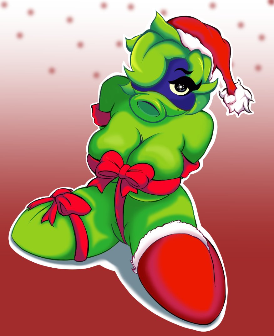 1girls, anthro, anthrofied, ass, breasts, christmas, female, flora fauna, green shadow (pvz), peashooter (pvz), plant, plant girl, plant humanoid, plantie, plants vs zombies, popcap games, pussy, xoardibujos