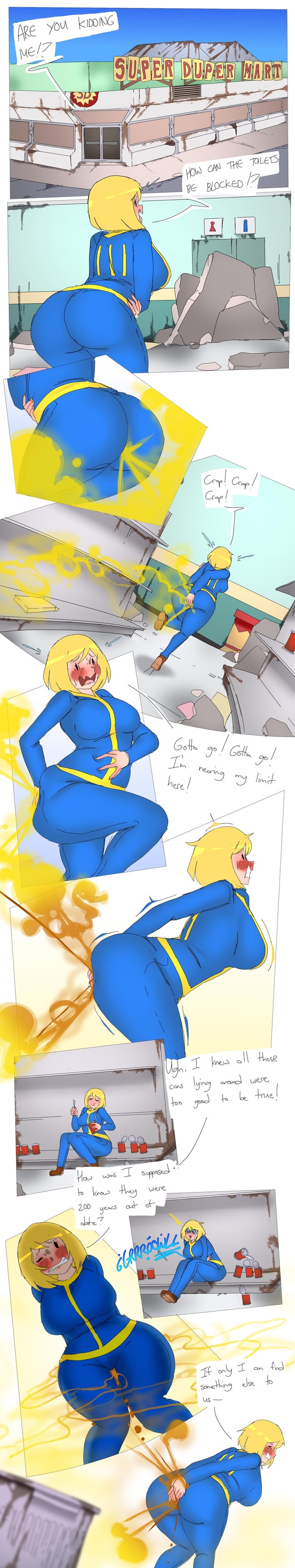 1girls, fallout, fart, farting, female, implied scat, lazei, scat, solo, tagme, vault girl
