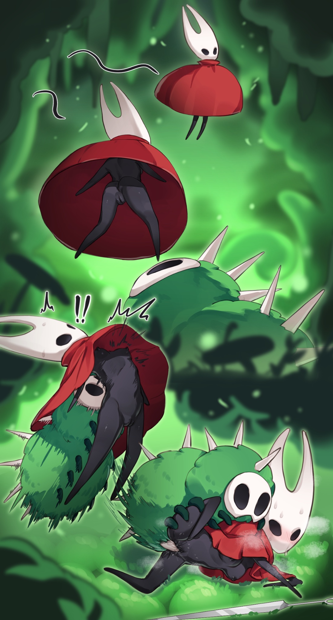 1girls, 1monster, anthro, areola, ass, blush, breasts, butt, defeat sex, defeated, defeated heroine, female, hollow knight, hornet (hollow knight), insect girl, insectoid, insects, looking at viewer, male, mocomori, mossgrub, nipples, penetration, penis, penis in pussy, pussy, rape, sex, shiny, shiny skin, sweat, sweatdrop, tagme, thighs