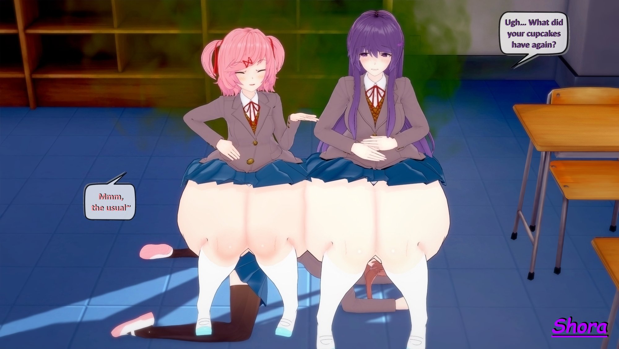 3d, 3d (artwork), 3girls, big ass, big butt, bullying, clothed, doki doki literature club, dominant, domination, face fart, face farting, facefart, facefarting, facesitting, fart, fart cloud, fart fetish, fart in face, farting, farting in face, farting on another, farting on face, fat ass, fat butt, female, femdom, huge ass, huge butt, human seat, humiliating, humiliation, lezdom, monika (doki doki literature club), natsuki (doki doki literature club), sayori (doki doki literature club), school, school uniform, schoolgirl, schoolgirl uniform, shora gasniffa, sitting on another, sitting on back, sitting on face, sitting on person, skirt, thick ass, thick thighs, underwear, upset stomach, voluptuous, yuri (doki doki literature club)
