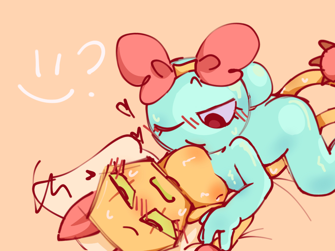 <3, 2girls, adorable, anthro, blush, blush lines, blushing, bow, breast sucking, breasts, cat, cute, dandy's world, female, female only, fully nude, lesbian, lesbian sex, lesbians, loving it, nipples, nipples out, no clothes, one eye closed, peak yuri, poppy (dandy's world), scraps (dandy's world), sesbian lex, silly, submissive, sucking breast, sucking nipples, sweat, yuri