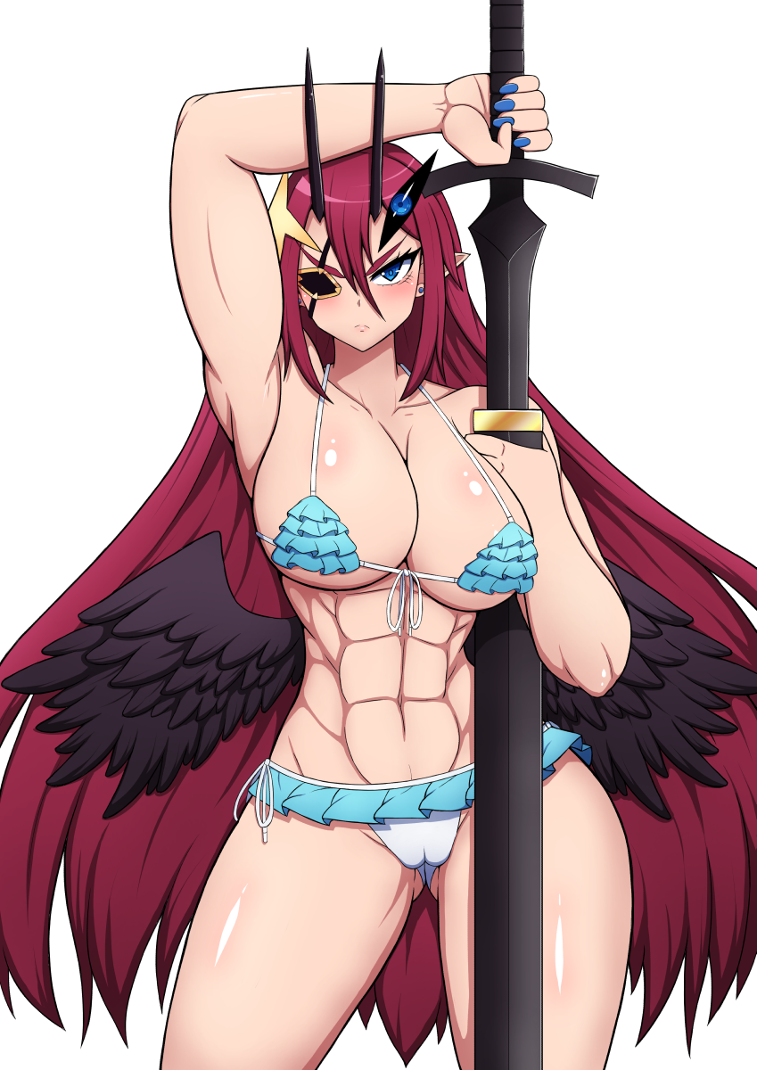 bikini blue_eyes debby_the_corsifa_is_emulous dexiaburosuta-meruthipurinn female muscular_female red_hair wade99