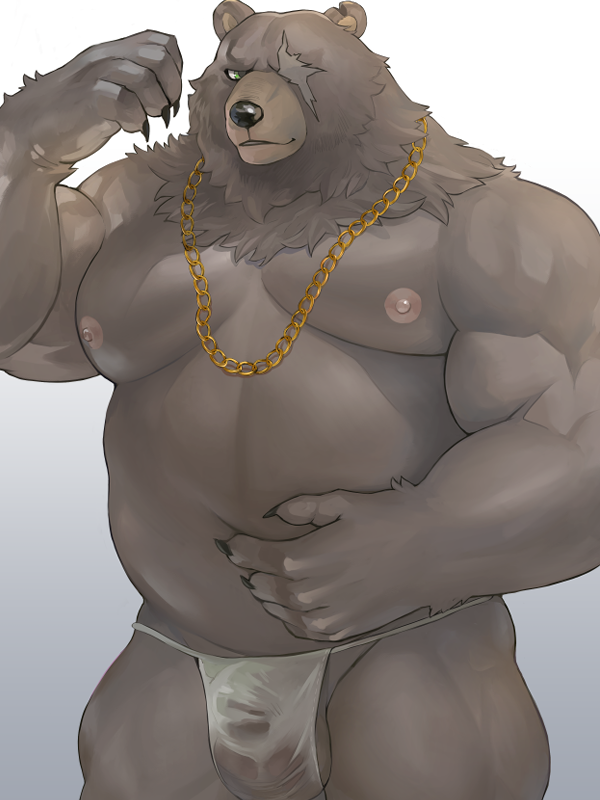 anthro asian_clothing balls bear belly ben_bigger brown_body brown_fur clothing east_asian_clothing facial_scar flaccid fug@9 fundoshi fur genitals japanese_clothing jewelry male male_only mammal mihoyo missing_eye musclegut muscular navel necklace nipples pecs penis scar solo translucent translucent_clothing underwear wet wet_clothing zenless_zone_zero