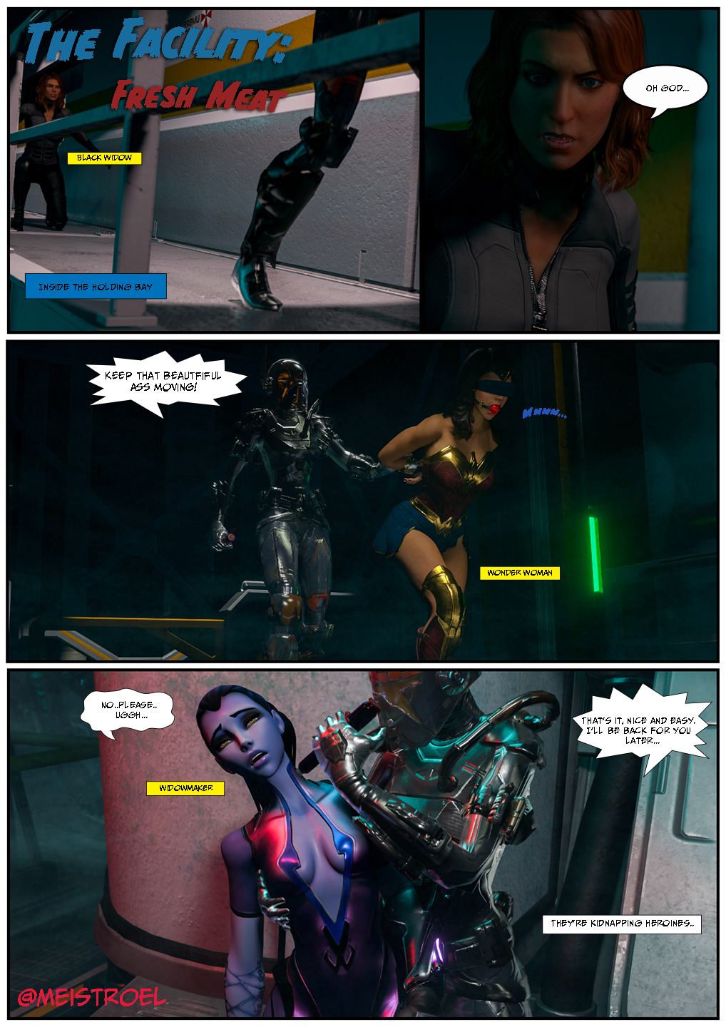 2boys 3d 3d_(artwork) 3girls ahe_gao alien black_widow_(marvel) bodysuit dc dc_comics death_battle domination elmeistro english_text female forced huge_cock human male maledom marvel marvel's_avengers_(game) marvel_comics monster natasha_romanoff overwatch rape red_hair sex_slave speech_bubble straight_hair superhero superheroine symbiote text_box tight_clothing widowmaker wonder_woman wonder_woman_(series)