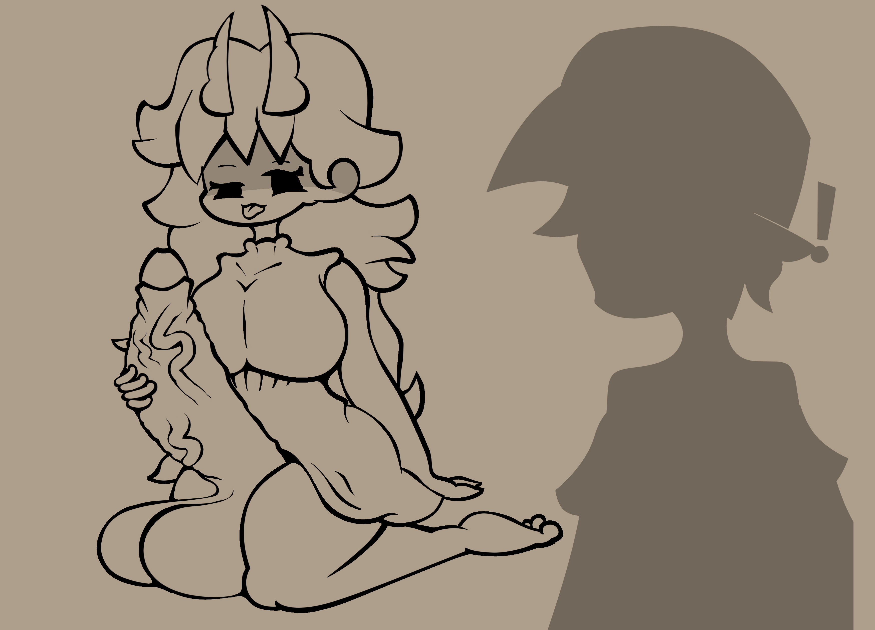 1futa, balls, big breasts, big penis, bottomless, boyfriend (friday night funkin), breasts, clothed, clothing, danielito, demon, demon girl, demon horns, erection, female, friday night funkin, futa focus, futanari, girlfriend (demon form), girlfriend (friday night funkin), huge balls, huge cock, humanoid, humanoid penis, hyper, hyper penis, intersex, kneeling, masturbation, monochrome, mostly clothed, no panties, penis, precum, purple skin, self upload, sketch, solo focus, testicles
