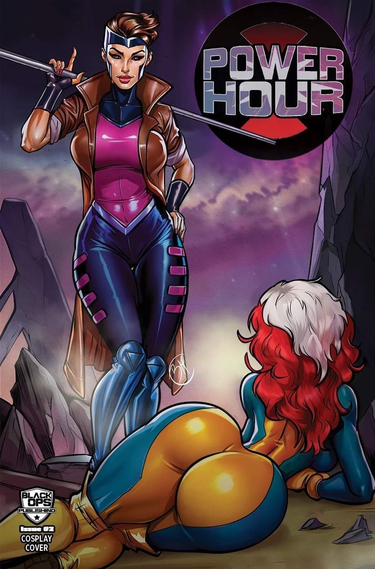 2girls anna_marie artist_request ass ass_focus big_ass big_breasts breasts duo female female_only gambit marvel marvel_comics multiple_girls mutant remy_lebeau rogue_(x-men) rule_63 superheroine voluptuous voluptuous_female wide_hips x-men