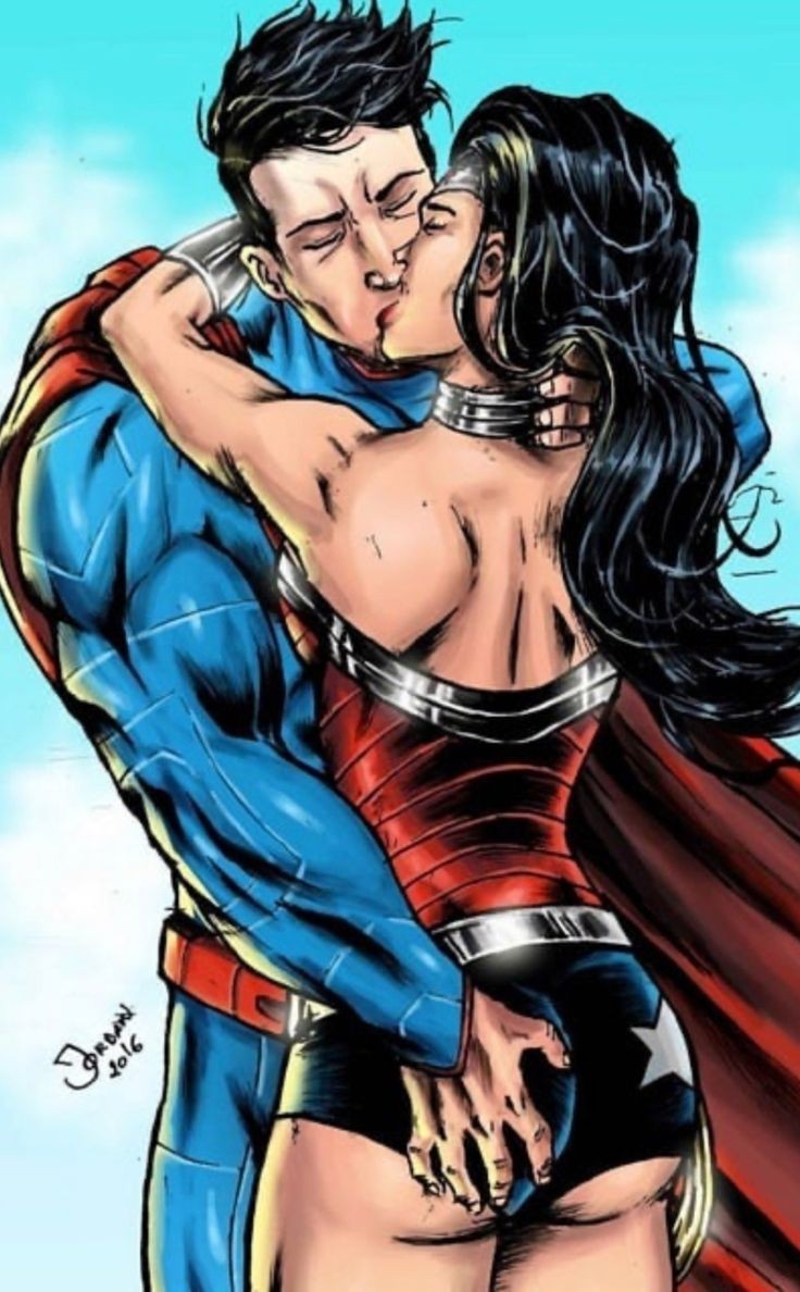 1boy1girl 2016 artist_request ass ass_grab cape clark_kent couple dc dc_comics diana_prince kissing kryptonian light-skinned_female light-skinned_male light_skin new_52 romantic romantic_couple superhero superheroine superman themysciran wide_hips wonder_woman