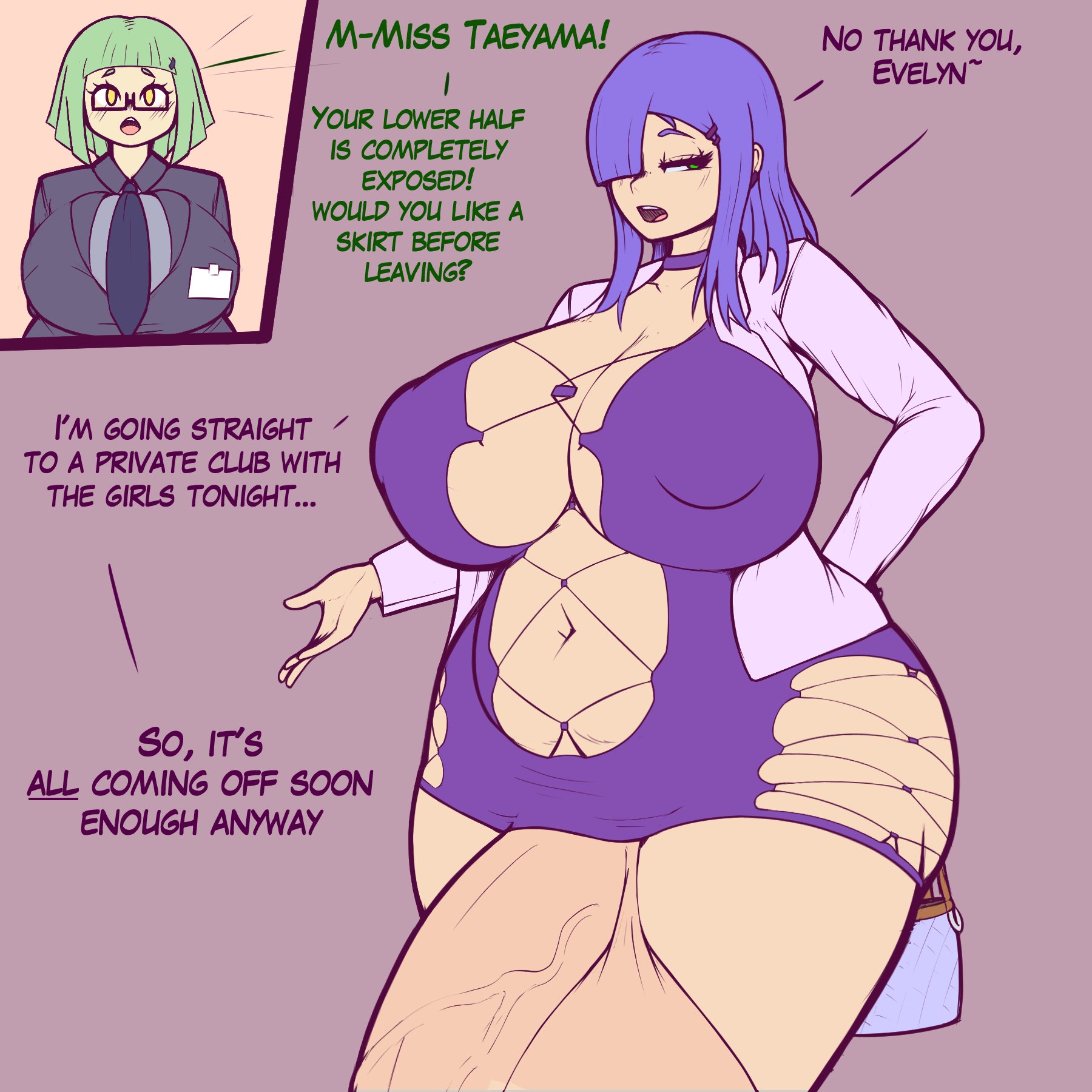 1futa, 1girls, 2024, ass, balls, balls bigger than head, big ass, big breasts, blue hair, blush, blush lines, blushing, bottomless, breasts, breasts bigger than head, casual exposure, choker, cleavage, cleavage cutout, clothed, clothing, dialogue, english text, female, fibilis, flaccid, futa focus, futanari, green eyes, green hair, hair over one eye, hi res, highres, huge breasts, huge cock, human, hung bottom, hung futa, hyper balls, hyper futa, hyper penis, intersex, kera (fibilis), light skin, light-skinned futa, navel, nipple bulge, nipples visible through clothing, original character, partially clothed, penis, revealing clothes, solo focus, standing, text, thick thighs, veiny penis, wide hips, yellow eyes