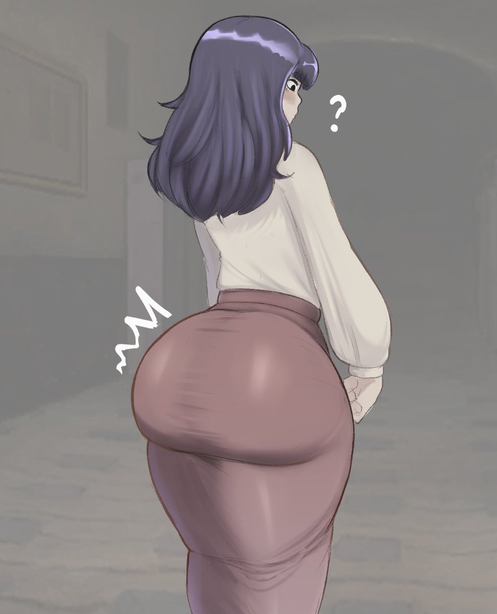 1boy 1femboy ass_focus fear_and_hunger fear_and_hunger:_termina funnyfellas213 huge_ass looking_away marina_(fear_and_hunger) purple_hair young