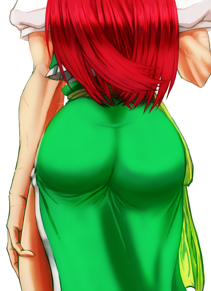 ass ass china_dress chinese_clothes dress dress_inside_ass female hong_meiling koyubi_(littlefinger1988) touhou