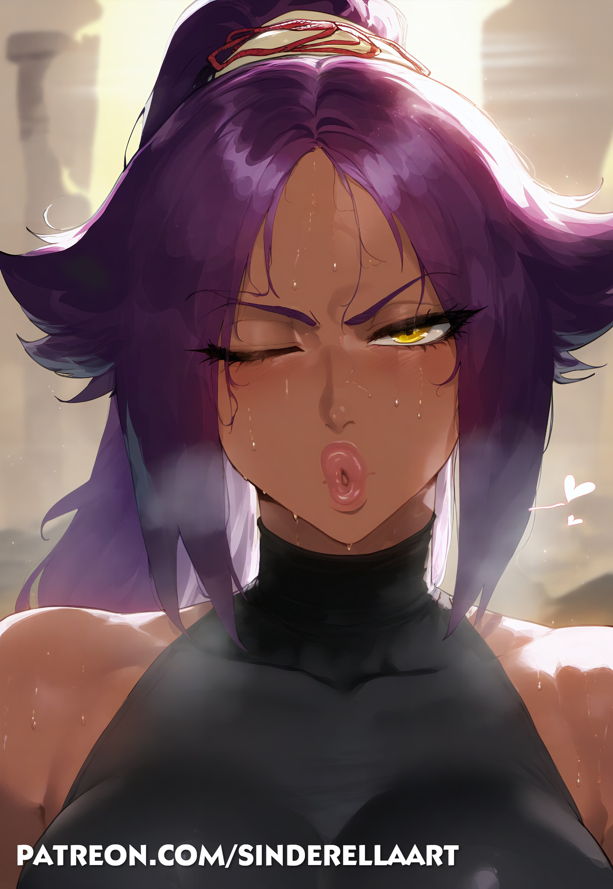 ai generated, bleach, breasts, busty, commission, curvaceous, dark skin, dark-skinned female, desert, female, patreon, patreon url, patreon username, public, shihouin yoruichi, sinderellaart, thick, voluptuous, voluptuous female