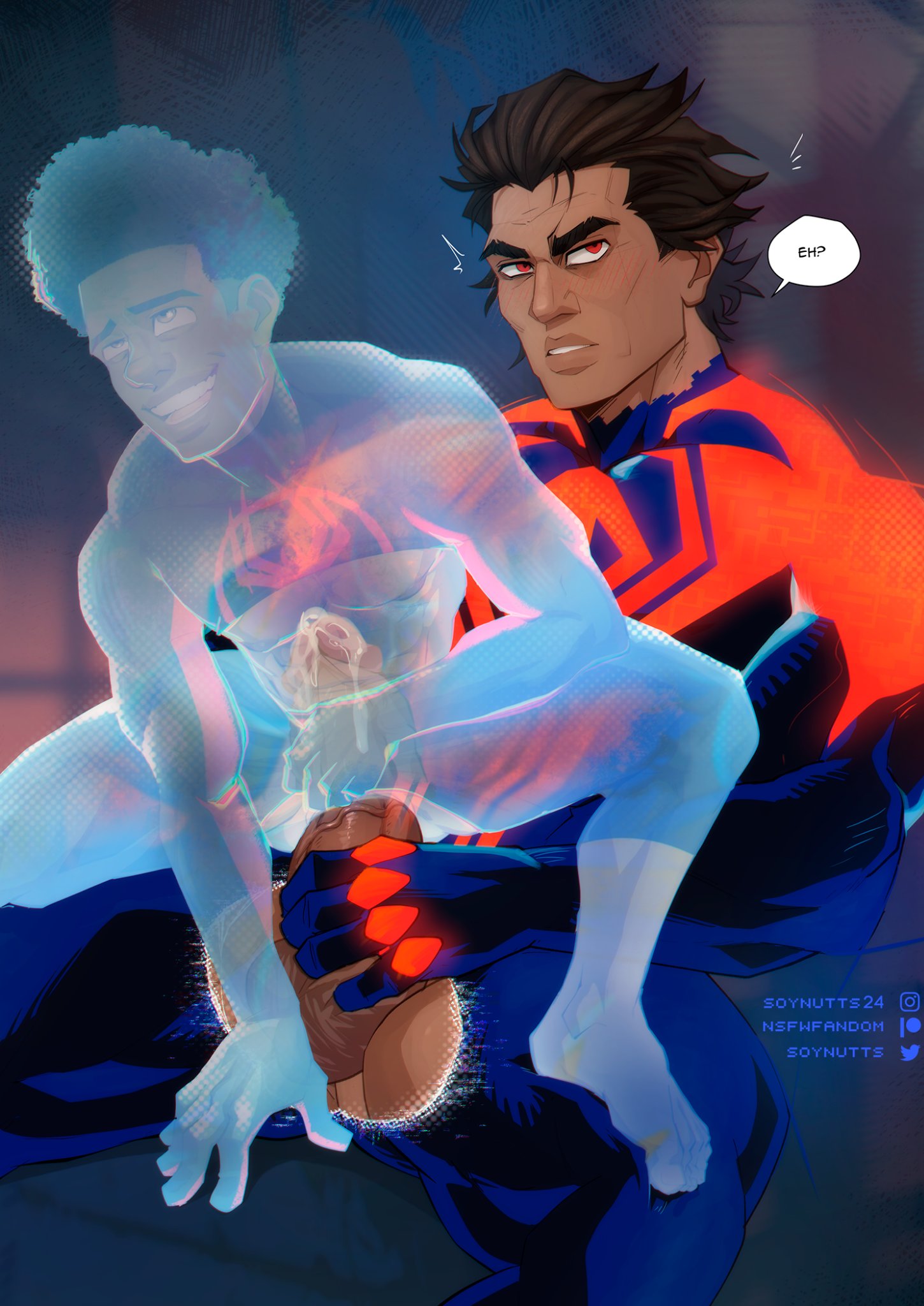 cum cum_in_ass cumming gay invisible invisible_sex miguel_o'hara miles_morales_(spider-verse) nsfw yaoi