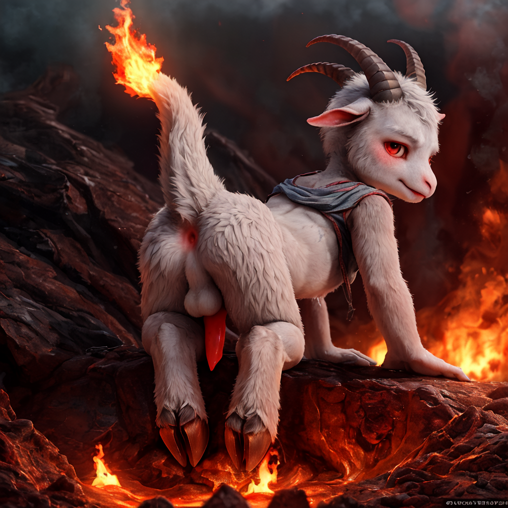 ai_generated animal_penis anthro demon_goat hell presenting_anus solo_male