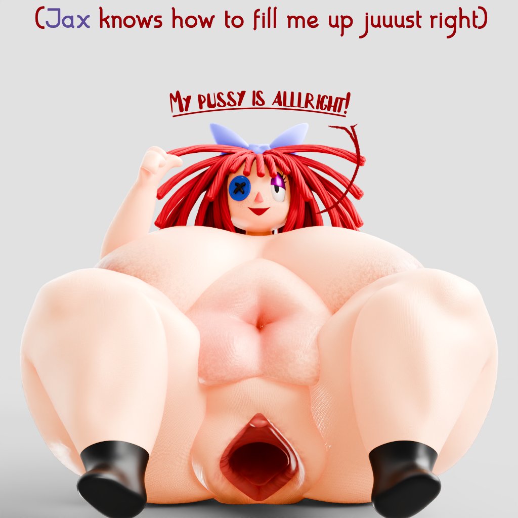 1girls, 3d, blender, breasts, busty, chubby, coolbeanoishere, doll, female, female only, glitch productions, huge areolae, huge breasts, huge nipples, hyper, large breasts, looking at viewer, nipples, pussy, ragatha (coolbeanoishere), ragatha (the amazing digital circus), red hair, solo, tagme, the amazing digital circus