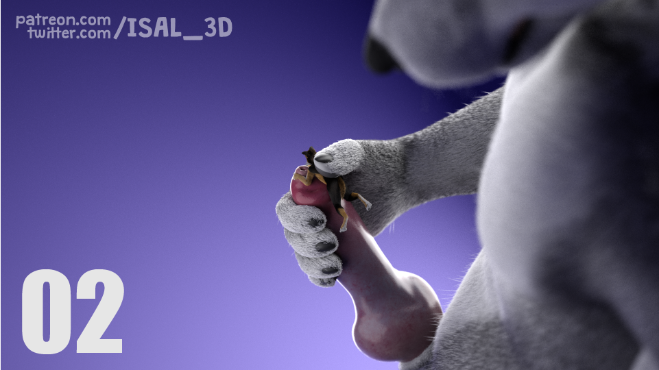 3d_(artwork) 5_fingers animal_genitalia animal_penis anthro canid canine canine_penis canis digital_media_(artwork) domestic_dog duo fingers furry gay genitals giant_male homosexual isal macro macro_male male male/male male_only mammal masturbation micro micro_abuse micro_male micro_on_macro micro_on_penis penis sex size_difference text url watermark wolf_humanoid