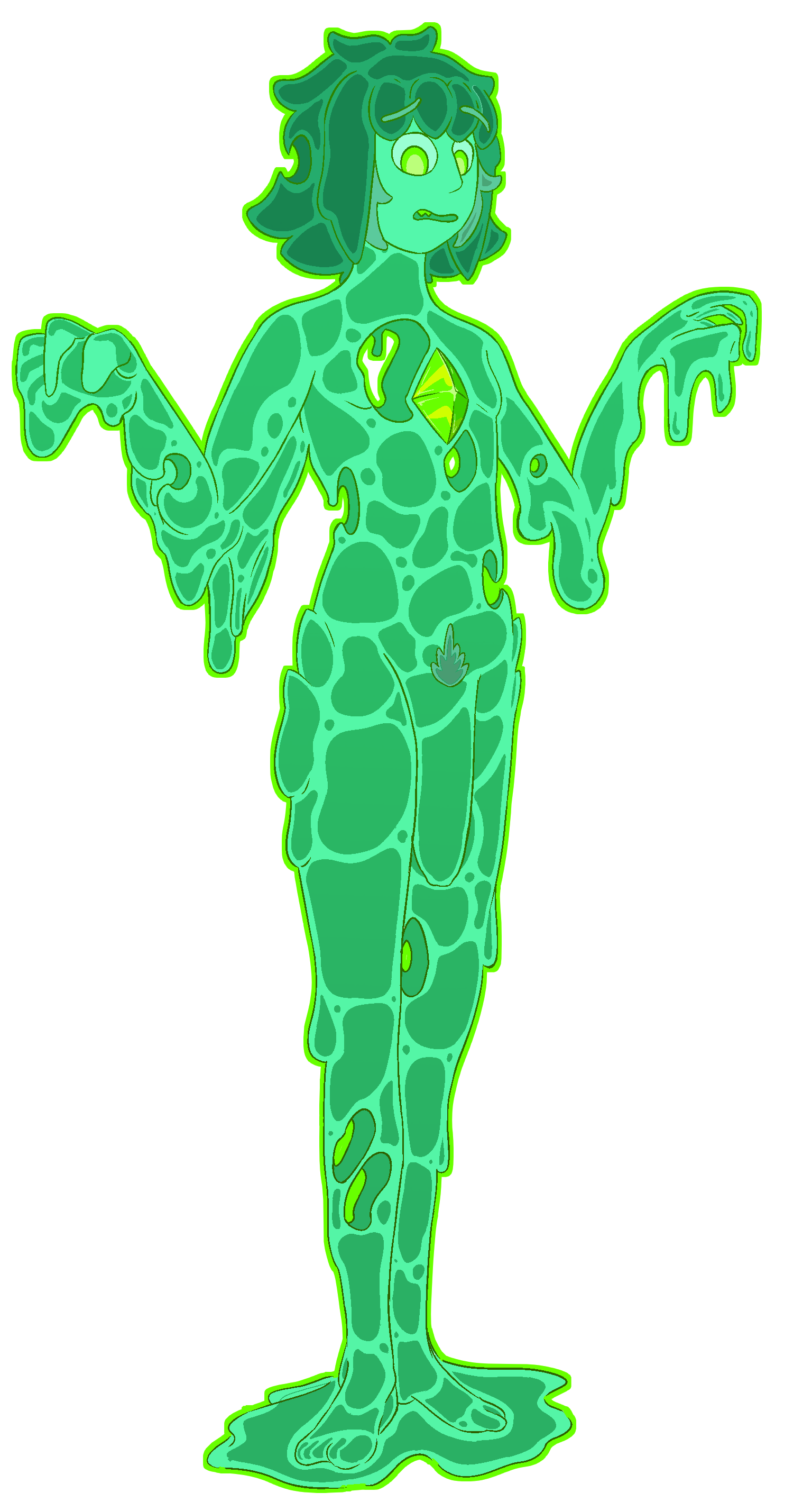 absurd_res after_transformation crystal deepfriedlasereyes flaccid froid_frostpocket_(deepfriedlasereyes) gem genitals goo_creature goo_humanoid goo_transformation hi_res humanoid male penis pubes slime solo transformation viscoss