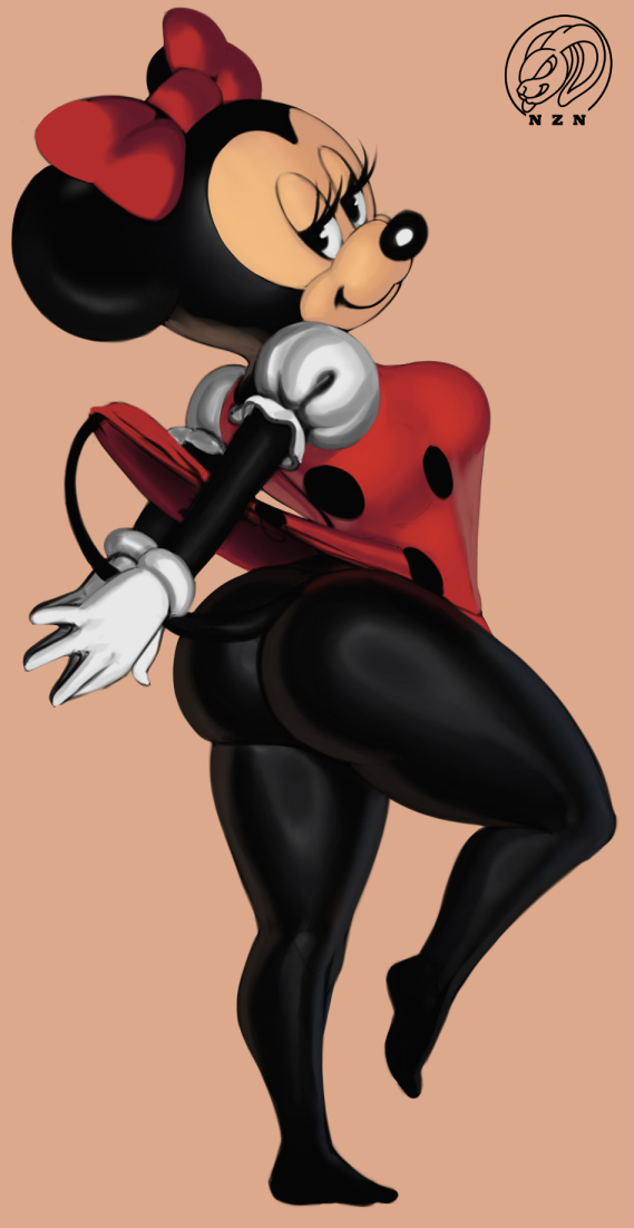 alternate_body_type alternate_breast_size big_breasts big_butt black_fur disney female furry gloves minnie_mouse mouse mouse_ears neozoa nz_naughty red_dress tagme upskirt