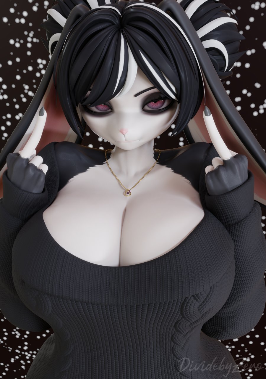 big breasts, breasts, cleavage, dividebyzero, female, furry, huge breasts, tagme, thick thighs, wide hips