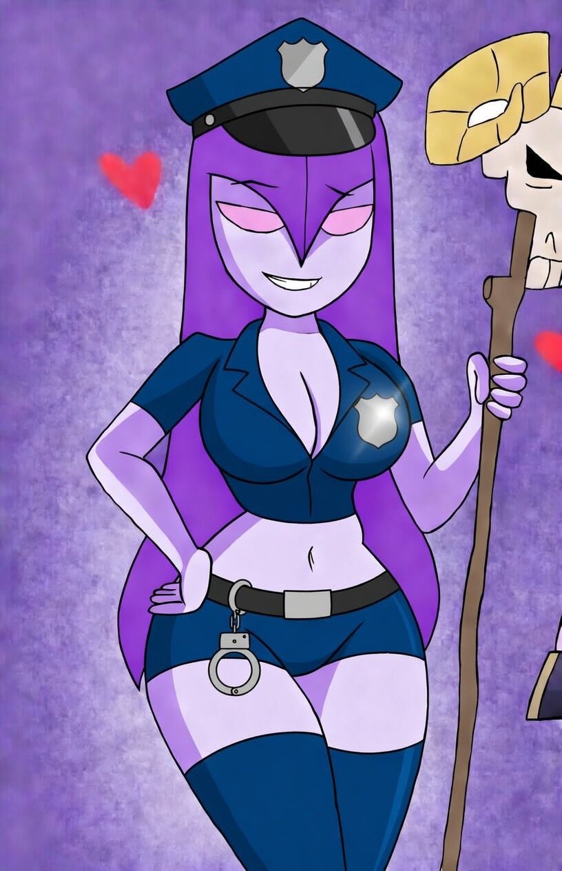 1girls, big breasts, breasts, clash (series), clash a rama, clash of clans, clash royale, cosplay, emote (clash royale), female, juanixlh, police, police custom, police uniform, policewoman, supercell, tagme, witch (clash of clans), witch (clash royale)