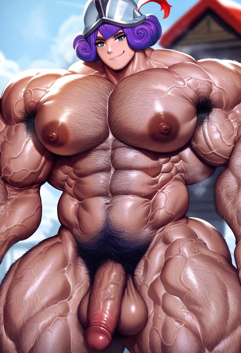 1boy 1male abs ai_generated ambush_(trap) arm_hair armpit_hair bara bara_tiddies bara_tits barechested blue_eyes boy boy_tits chest_hair civitai clash_(series) clash_royale completely_nude erection feet_out_of_frame flaccid gay genderswap_(ftm) hairy hairy_armpits hairy_arms hairy_balls hairy_chest hairy_legs helmet large_pectorals leg_hair looking_at_viewer male male_chest male_focus man_boobs man_nipples man_tits manly muscle muscles muscular musketeer_(clash_royale) navel navel_hair nipples outside pecs pectorals penis penis_vein pubic pubic_hair pubic_hair_peek purple_hair rule_63 sewoh26 short_hair smile solo solo_focus solo_male stomach tagme testicles thick_arms thick_thighs thighs uncensored veins veiny_muscles veiny_penis