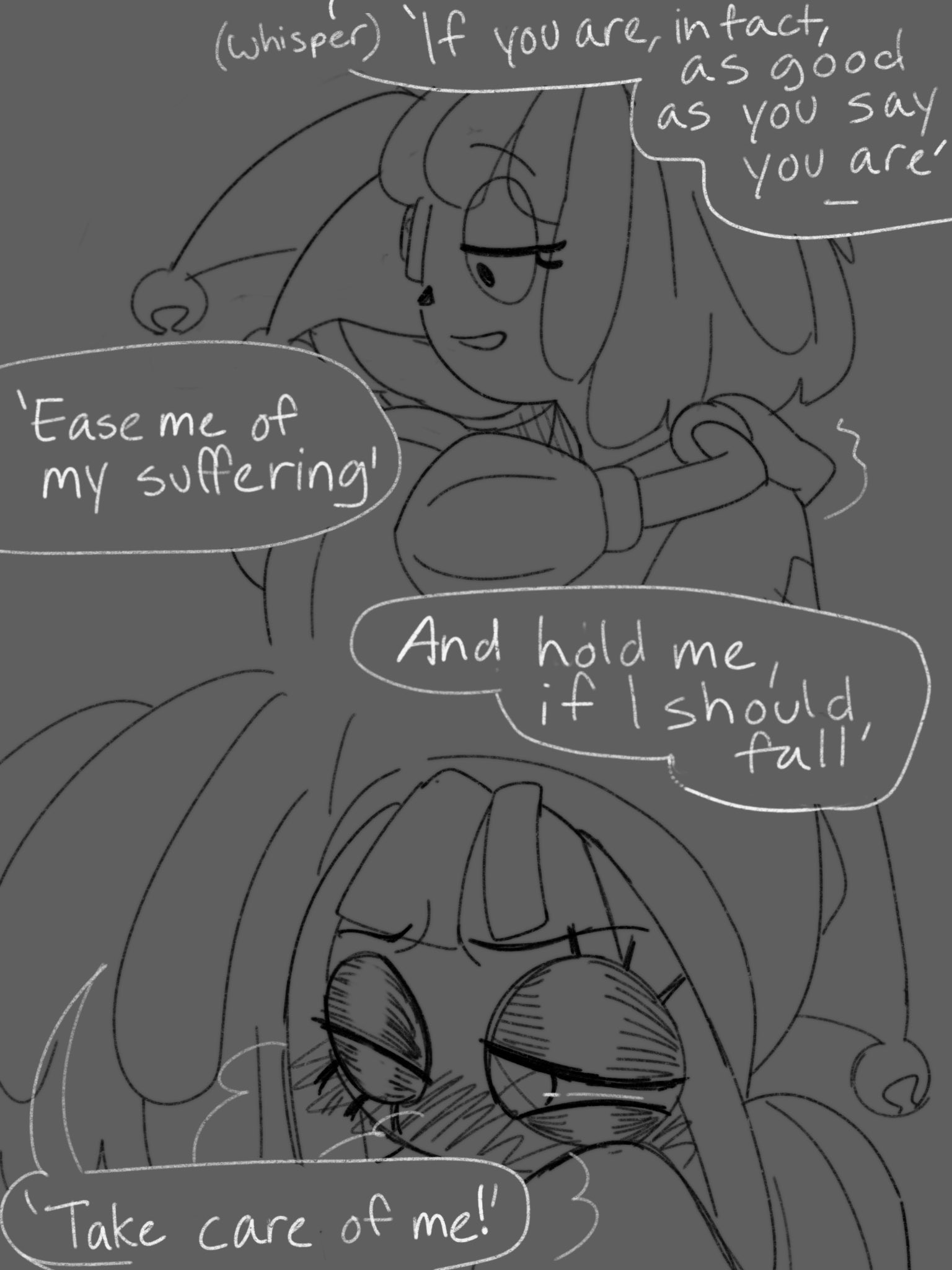 2girls, bow, button eye, comic page, female, glitch productions, grinding, grinding on leg, hunmie art, jester, pomni, pomni (tadc), pomni (the amazing digital circus), ragatha, ragatha (tadc), ragatha (the amazing digital circus), ragdoll, reading book, romantic, the amazing digital circus, yuri