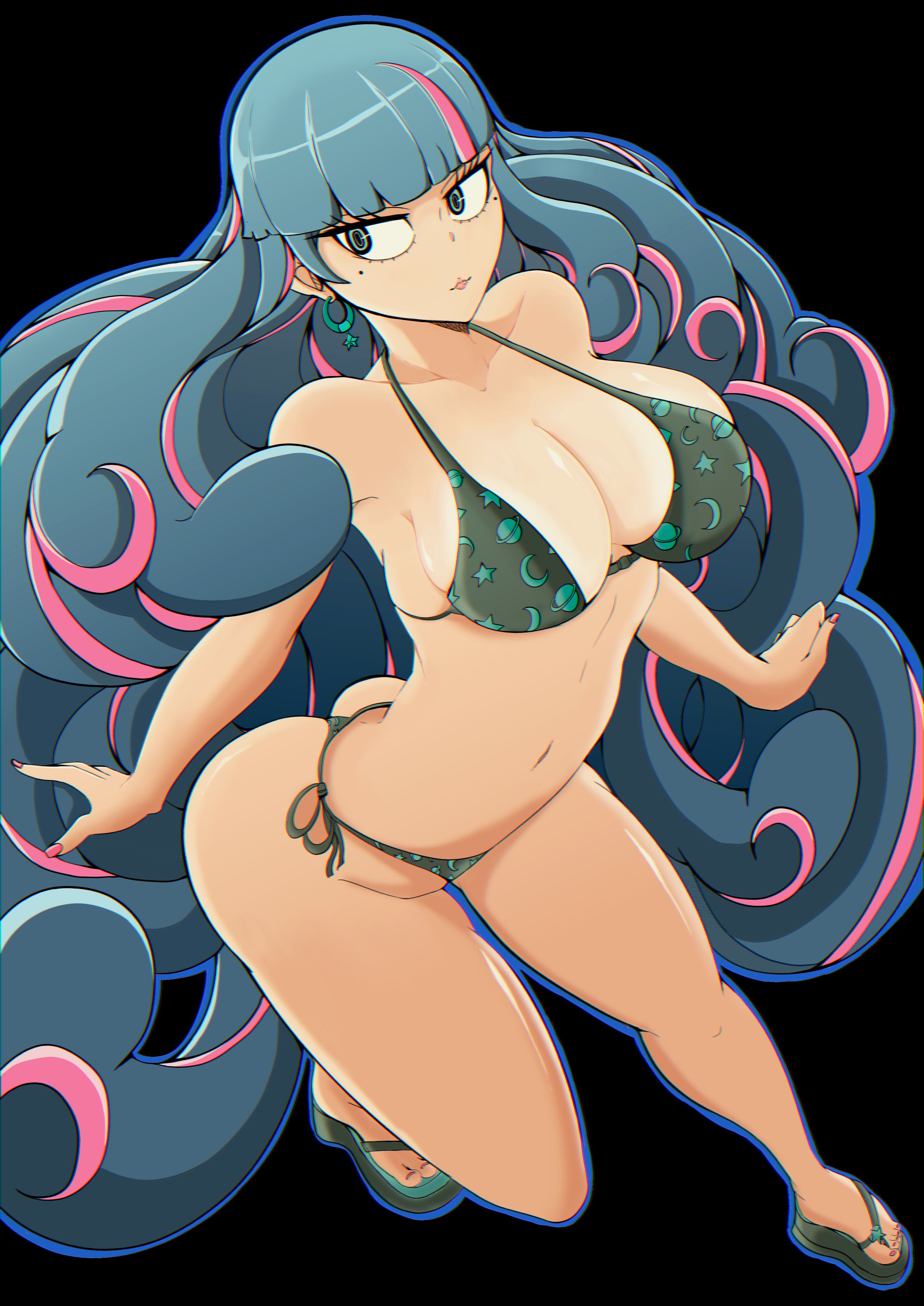 1girls, absurd res, absurdres, ada (boruto), ass, beauty mark, big ass, big breasts, big butt, bikini, bikini bottom, bikini top, black bikini, black bikini bottom, black bikini top, black panties, black swimsuit, black thong, blue eyes, blue hair, boruto: naruto next generations, boruto: two blue vortex, breasts, bubble ass, bubble butt, busty, butt, ceaga201, cleavage, ear piercing, ear ring, earrings, eida (boruto), feet, female, female focus, female only, flip flops, foot fetish, footwear, g-string, hi res, high resolution, highres, inner sideboob, jewelry, large breasts, light skin, light-skinned female, lips, lipstick, long fingernails, long hair, long nails, looking away, looking to the side, makeup, nail polish, naruto, naruto (series), painted nails, painted toenails, pale skin, pale-skinned female, panties, pink highlights, pink lips, pink lipstick, pink nail polish, pink nails, pink toenail polish, pink toenails, pinup, pose, posing, sandals, shonen jump, shounen jump, shueisha, sideboob, skimpy, skimpy bikini, skimpy clothes, solo, solo female, solo focus, standing, swimsuit, teenage female, teenager, thick thighs, thighs, thong, toenail polish, toenails, toes, very high resolution, very long hair, wavy hair, weekly shonen jump, weekly shounen jump