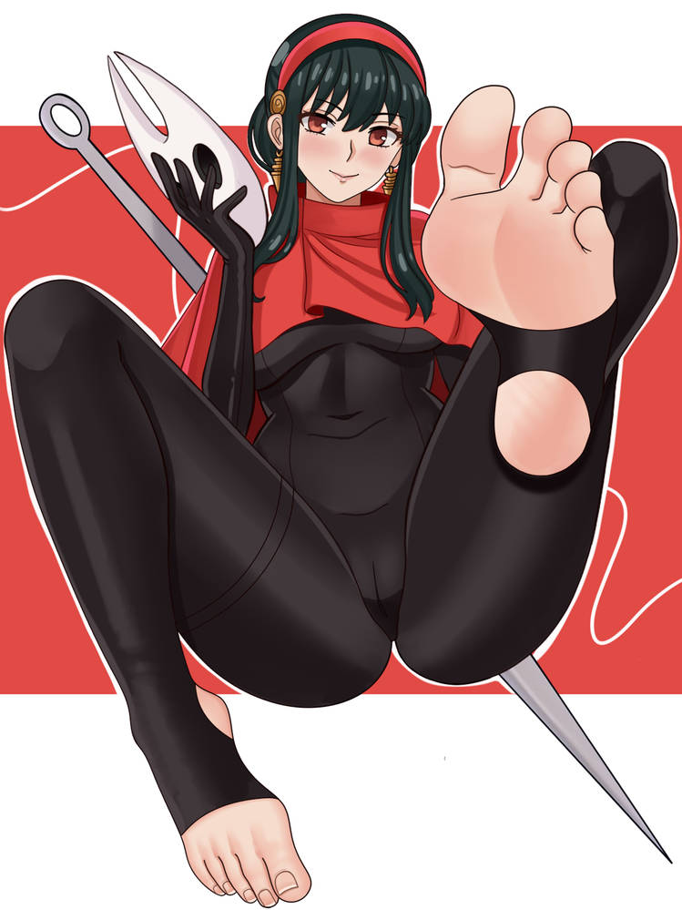 eycarts, feet, female, foot fetish, foot focus, hollow knight, hornet (hollow knight), hornet (hollow knight) (cosplay), soles, stirrup legwear, tagme, yor briar, yor forger