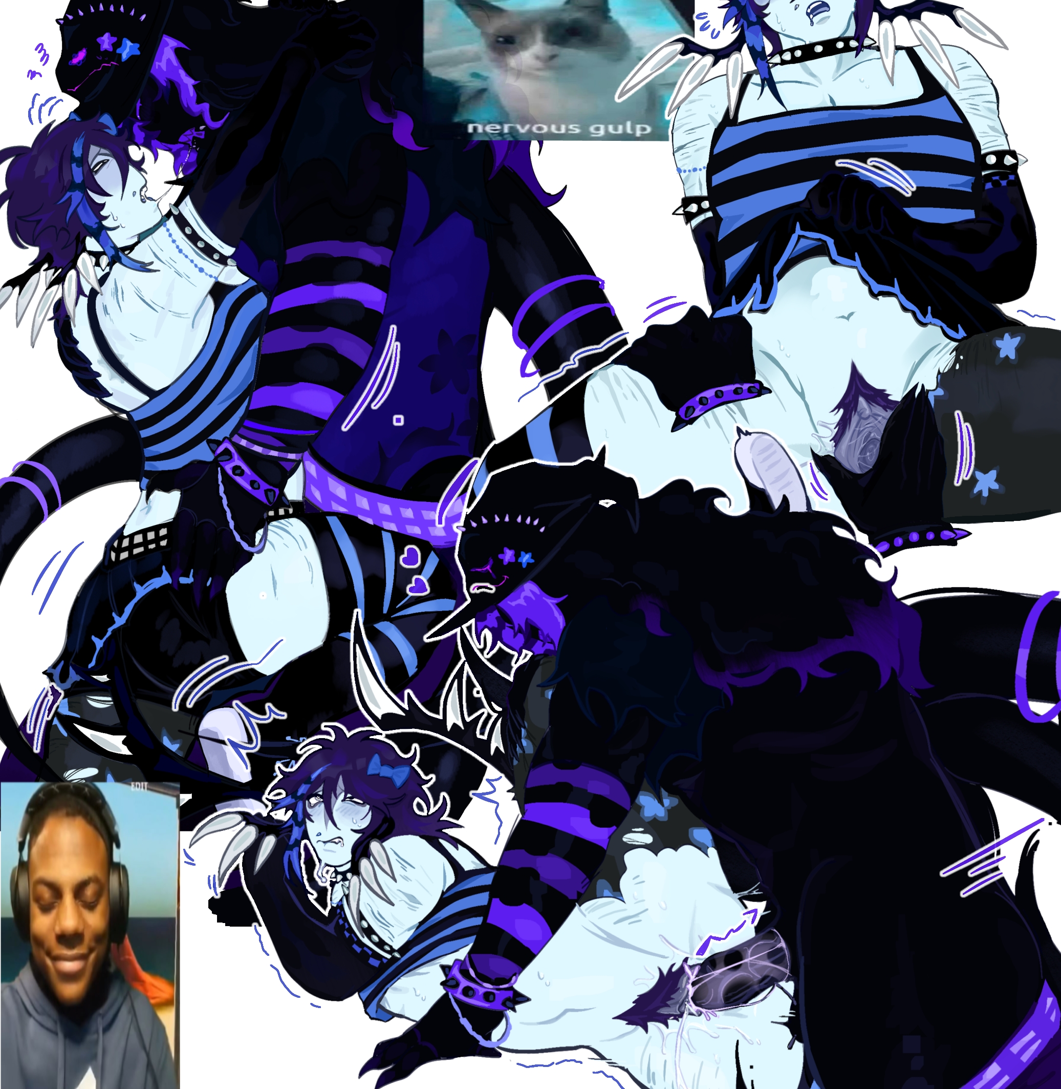 andromorph, azure (forsaken), canon couple, cum, cumming, forsaken (roblox), fucking, kissing, male penetrating intersex, meme in the background, my mom is kinda homeless, nonbinary (lore), open legs, open pussy, party two time, penis, penis in vagina, poroto azul, pussy, roblox, roblox game, robloxian, self-harm scars, sex, smaller penetrated, spreading pussy, squirt, squirting, tentacle creature, tentacles, tongue, two time, vulva