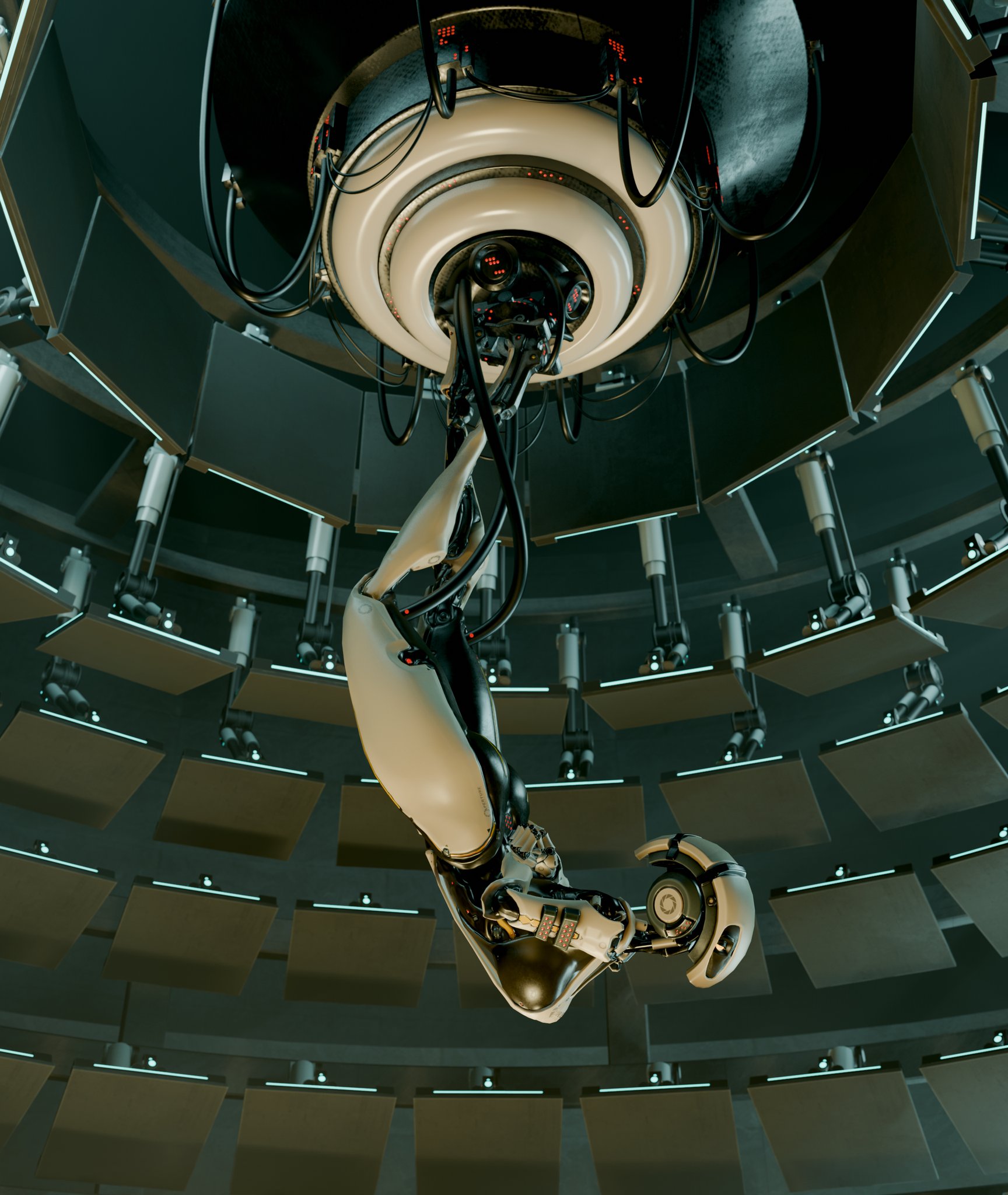 1 eye, 1girls, 3d, ass, big ass, big breasts, breasts, female, female focus, female only, glados, glados (humanoid), glados (thiccythings), hanging breasts, hanging from ceiling, portal (series), portal 2, robot, robot girl, robot humanoid, sideboob, solo, thiccythings, upside-down breasts