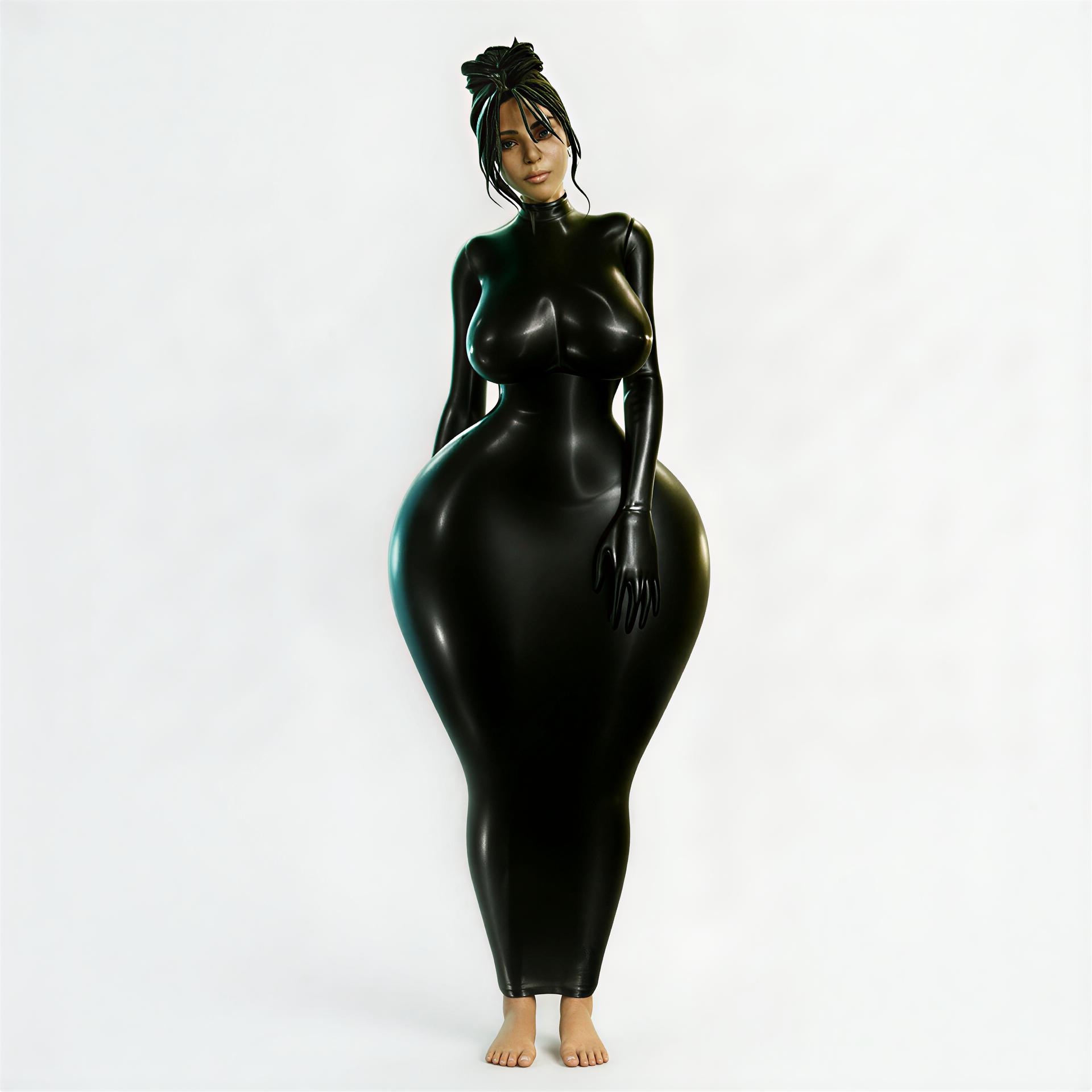1girls, barefoot, epic games, fortnite, fortnite: battle royale, hobble dress, hobbled, hobbled (artist), kim kardashian, kim kardashian (fortnite), large breasts, latex, latex clothing, shiny clothes, tagme, thick ass, thick thighs, tight clothing, variant, variant set