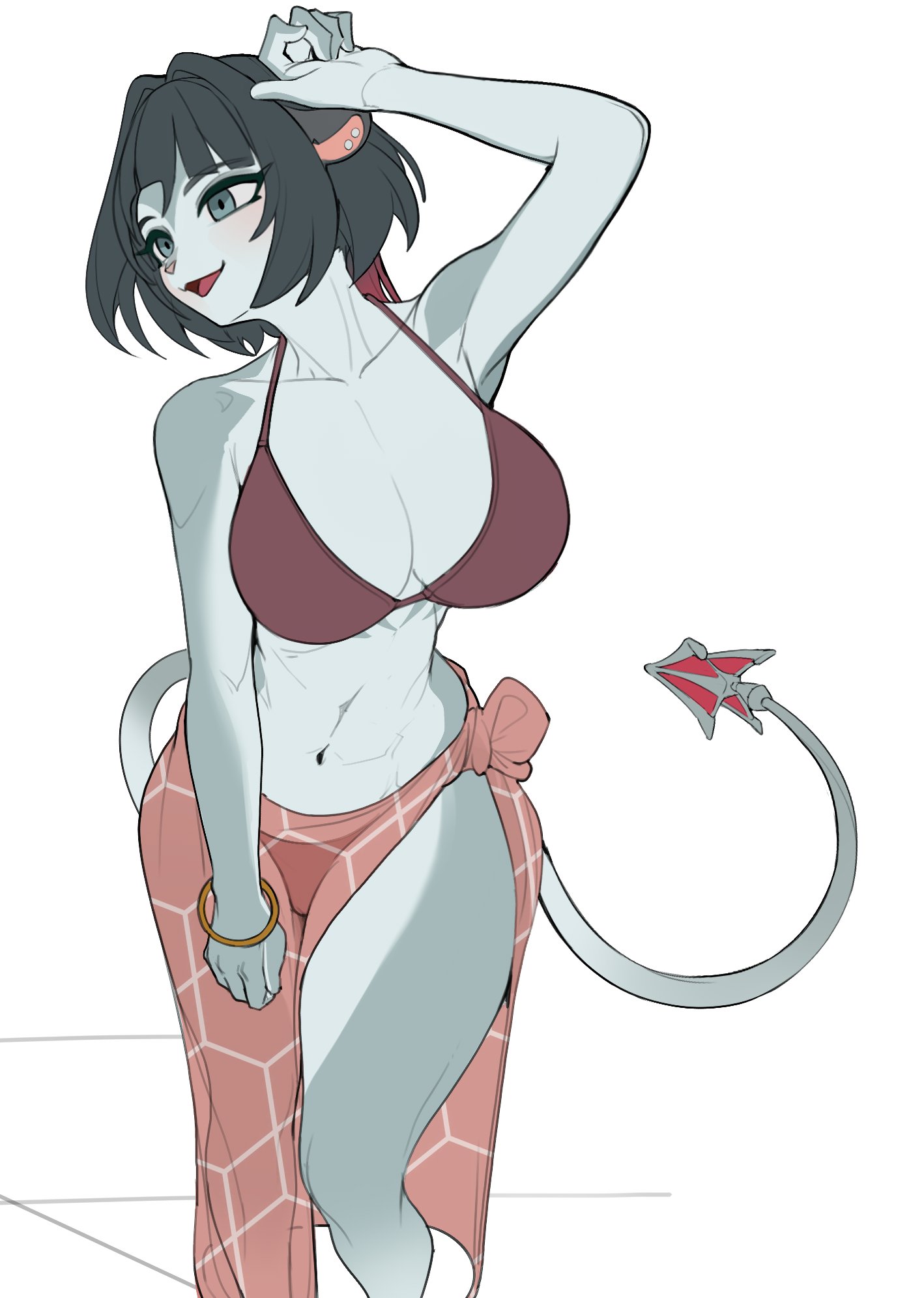 2d, 2d (artwork), 2d artwork, big breasts, bikini, breasts, cleavage, female, furry, huge breasts, jane doe (zenless zone zero), janjin192, kambo, mihoyo, tagme, thick thighs, wide hips, zenless zone zero