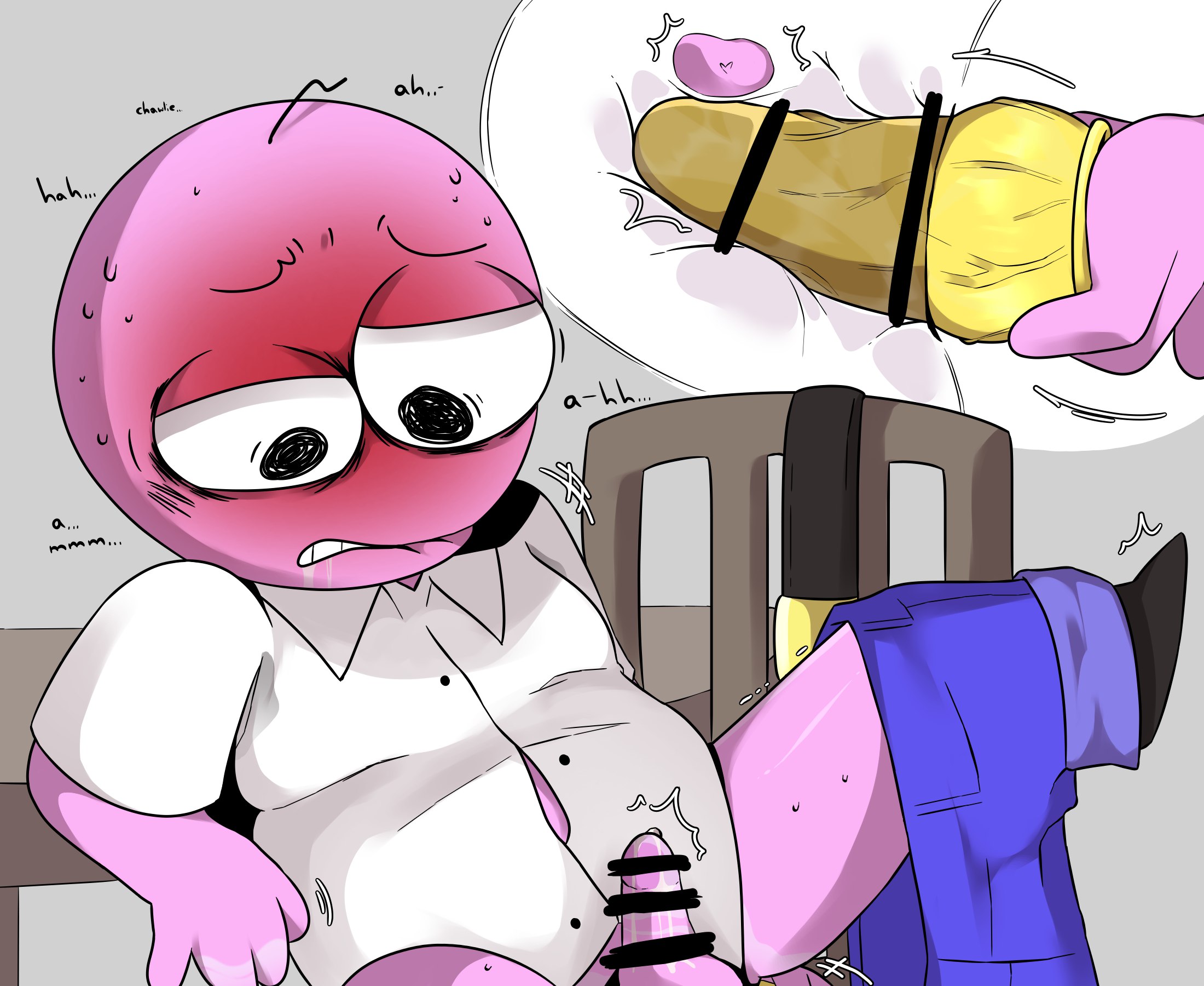 Sensual interaction in a steamy scene