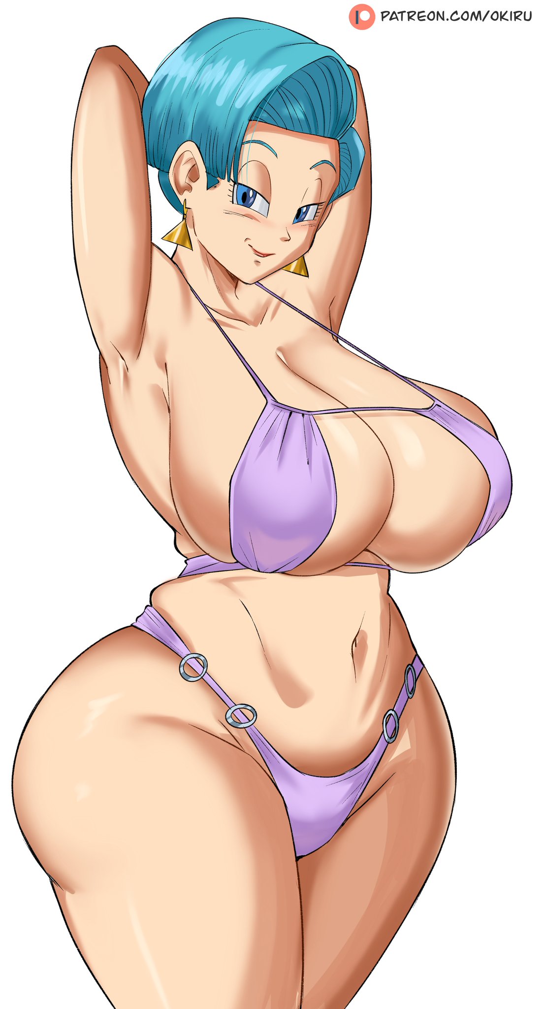 big ass, big breasts, bulma briefs, child bearing hips, dragon ball, dragon ball gt, horny female, mature female, milf, panarandom, plump, solo, thick thighs, voluptuous