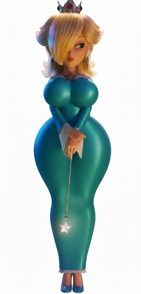 1girls, blonde hair, cleavage, edit, female, female only, hobble dress, hobbled, hobbled (artist), hourglass figure, huge ass, huge breasts, mario (series), no bra, princess rosalina, princess rosalina (movie), restrained, shiny clothes, super mario galaxy, super mario galaxy (2026 film), tagme, tight clothing, variant, variant set