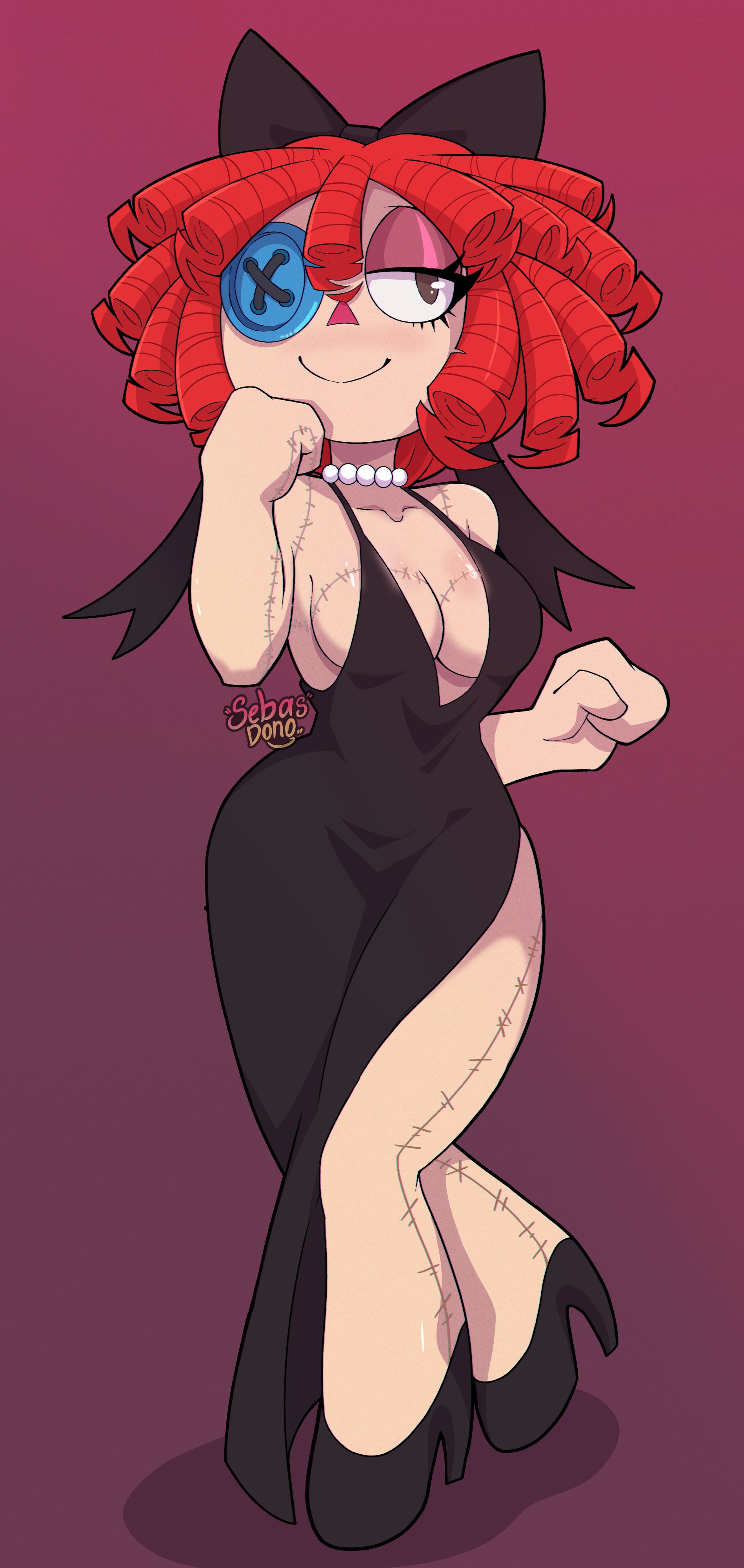 1girls, dress, female, female only, ragatha (pub outfit), ragatha (the amazing digital circus), sebasdono, solo, tagme, the amazing digital circus